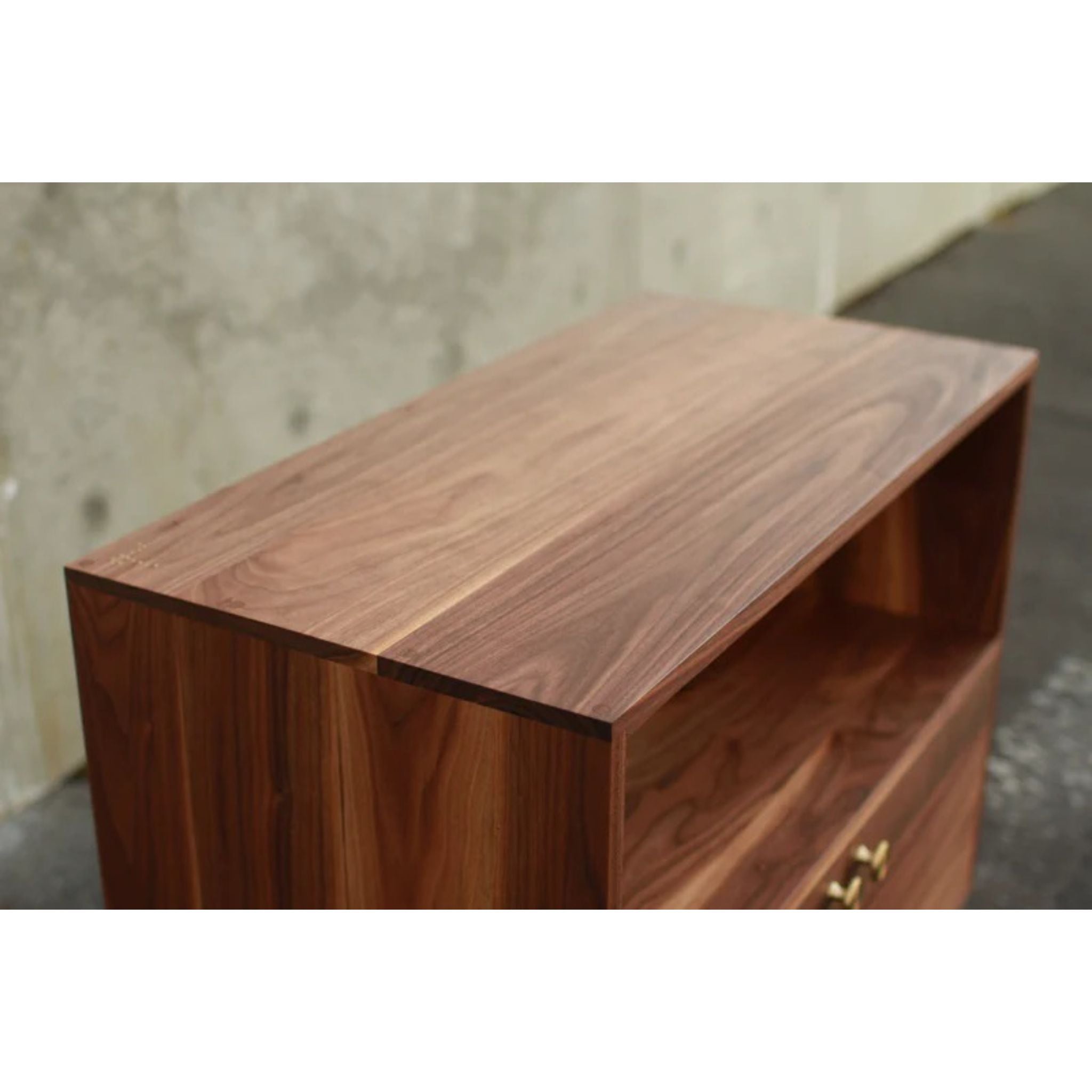 Pike Place Console CN38 Top Side View by Tomfoolery Wood Co