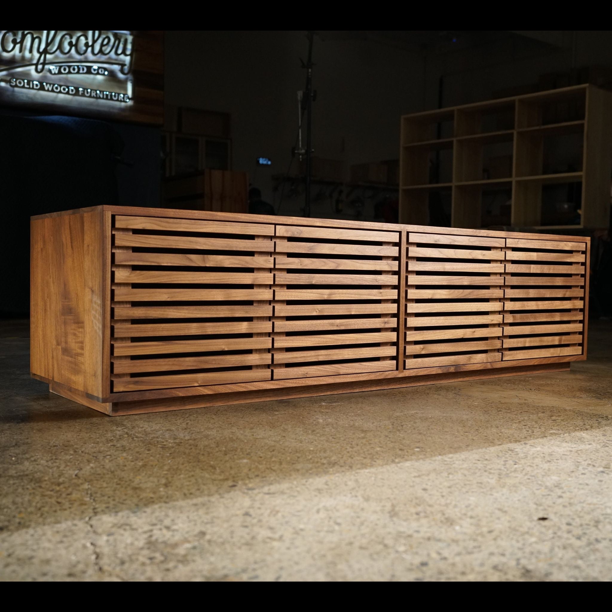 Preciado Console CN04 Full view by Tomfoolery Wood Co.