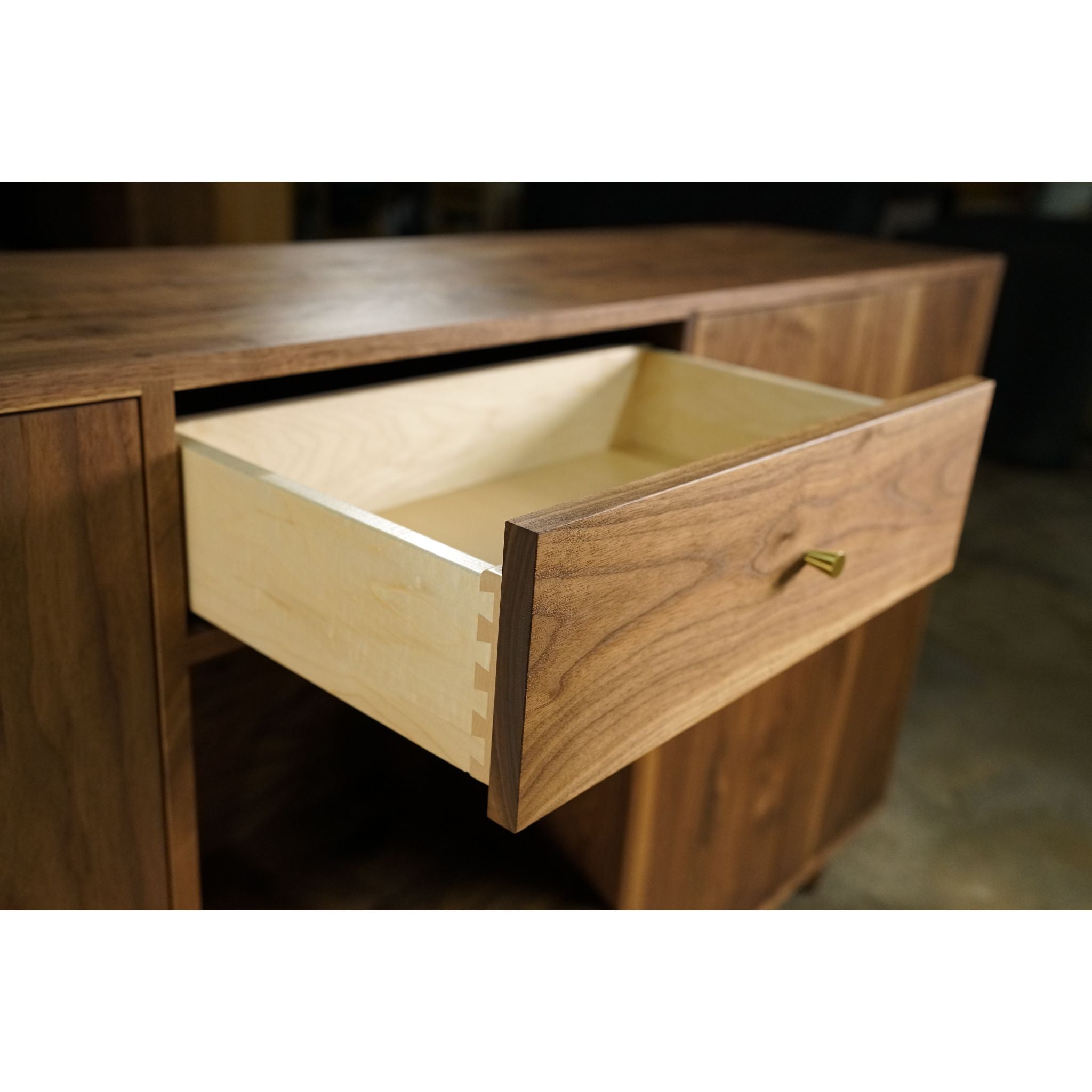 Puccarella Wine Buffet BR18 Opened Drawer View by Tomfoolery Wood Co