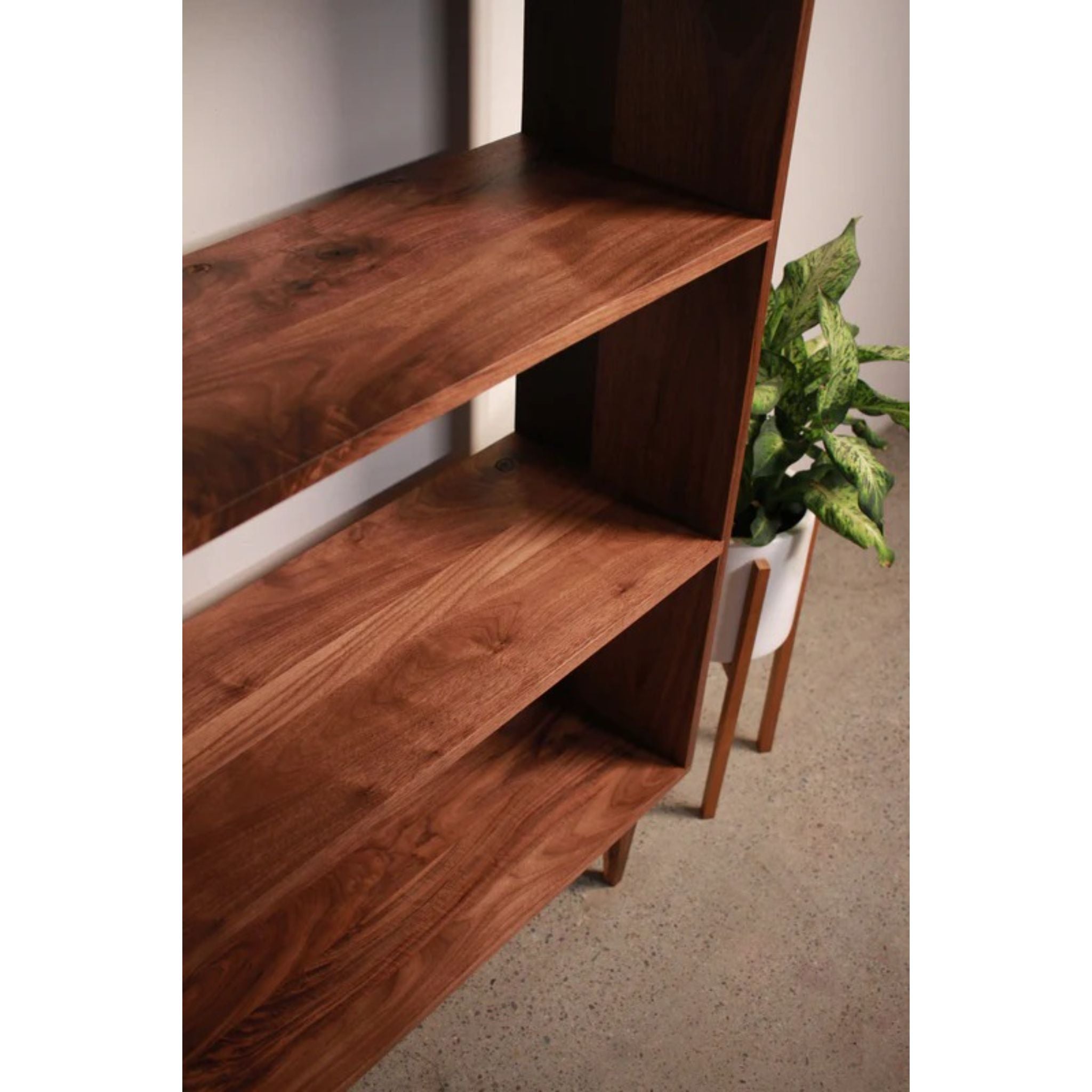 Rascoff Bookcase BC21 Right Side Closeup View by Tomfoolery Wood Co