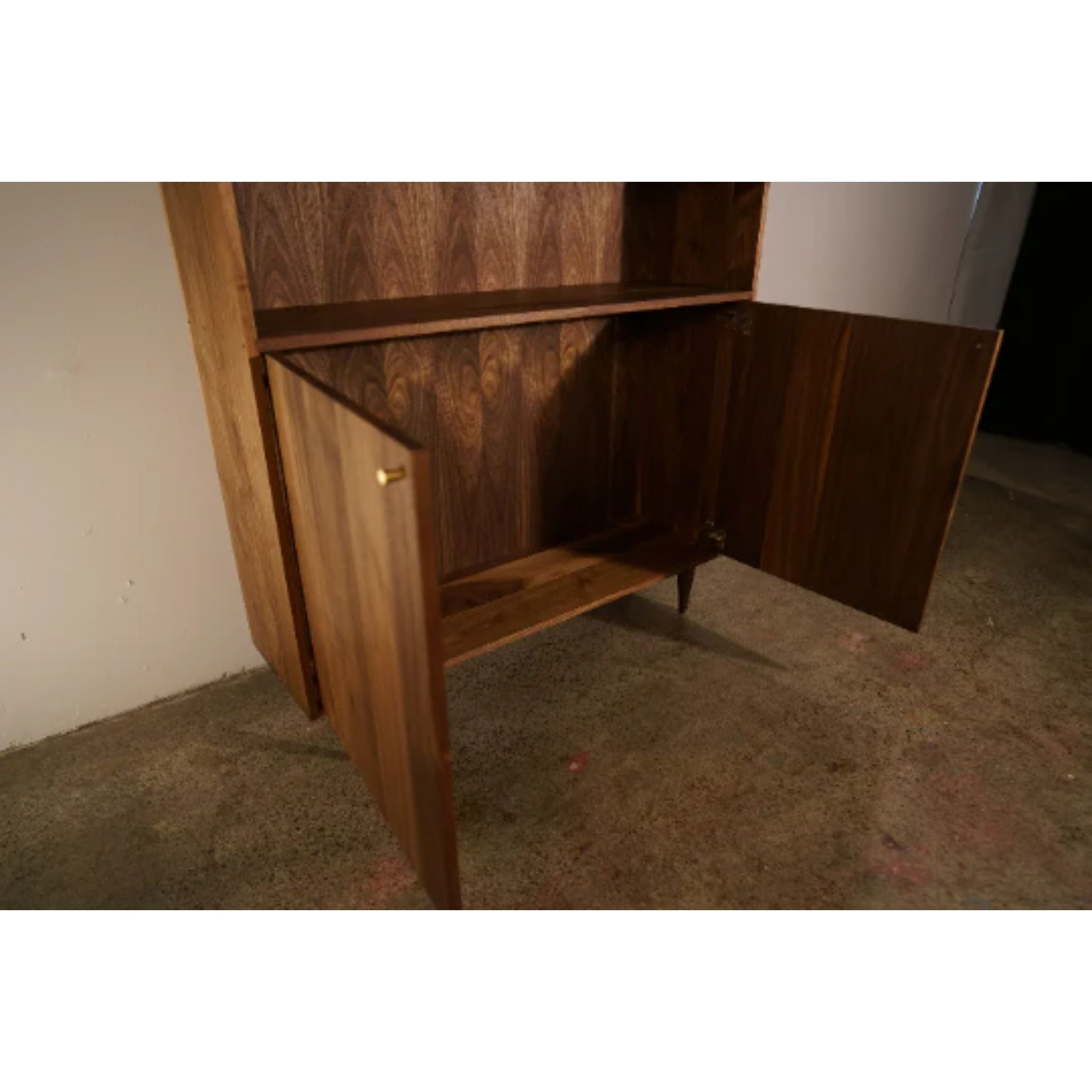 Robinson Cabinet Bookcase BC11 Opened Doors View by Tomfoolery Wood Co