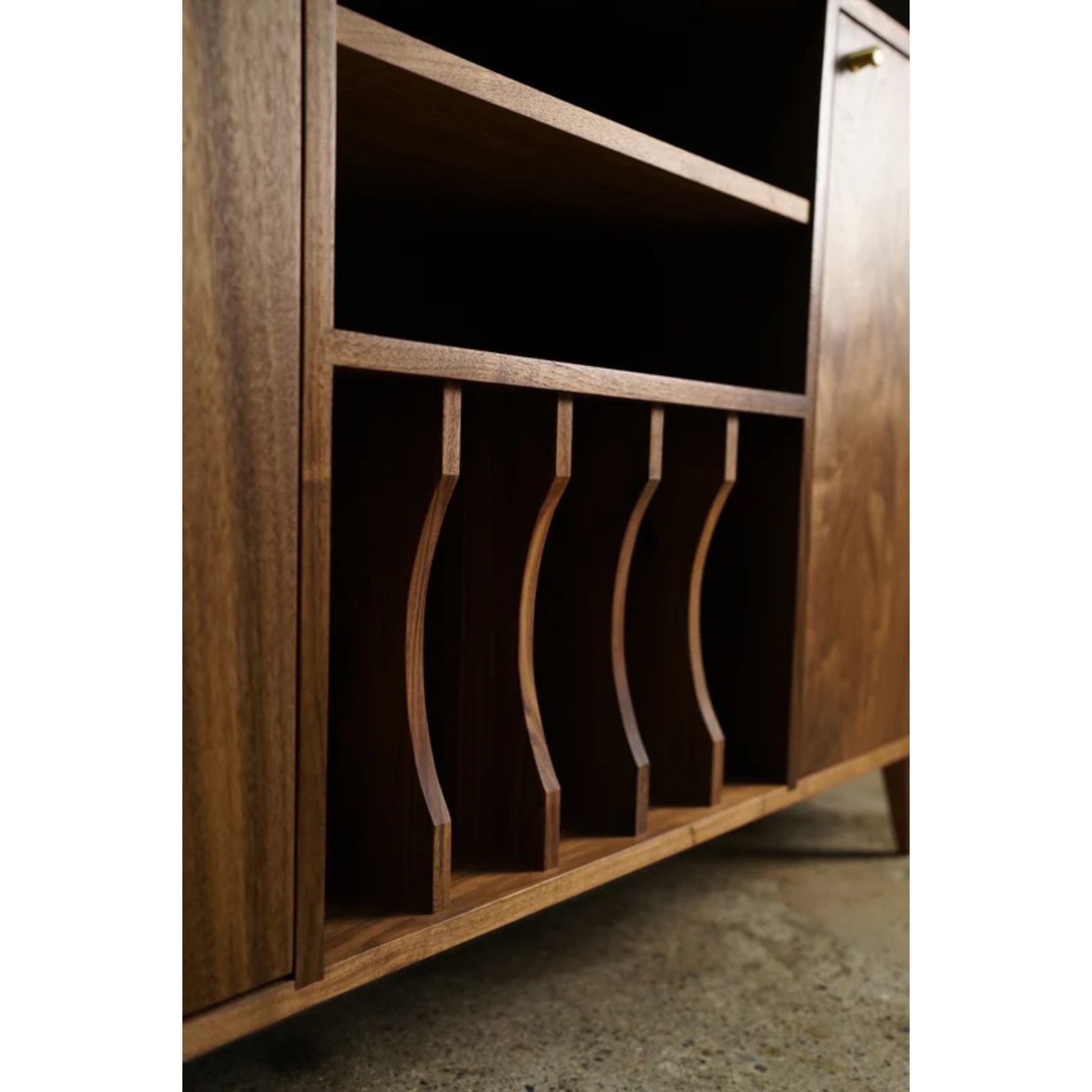 Romo Vinyl Console 2.0 CN100 Closeup View by Tomfoolery Wood Co