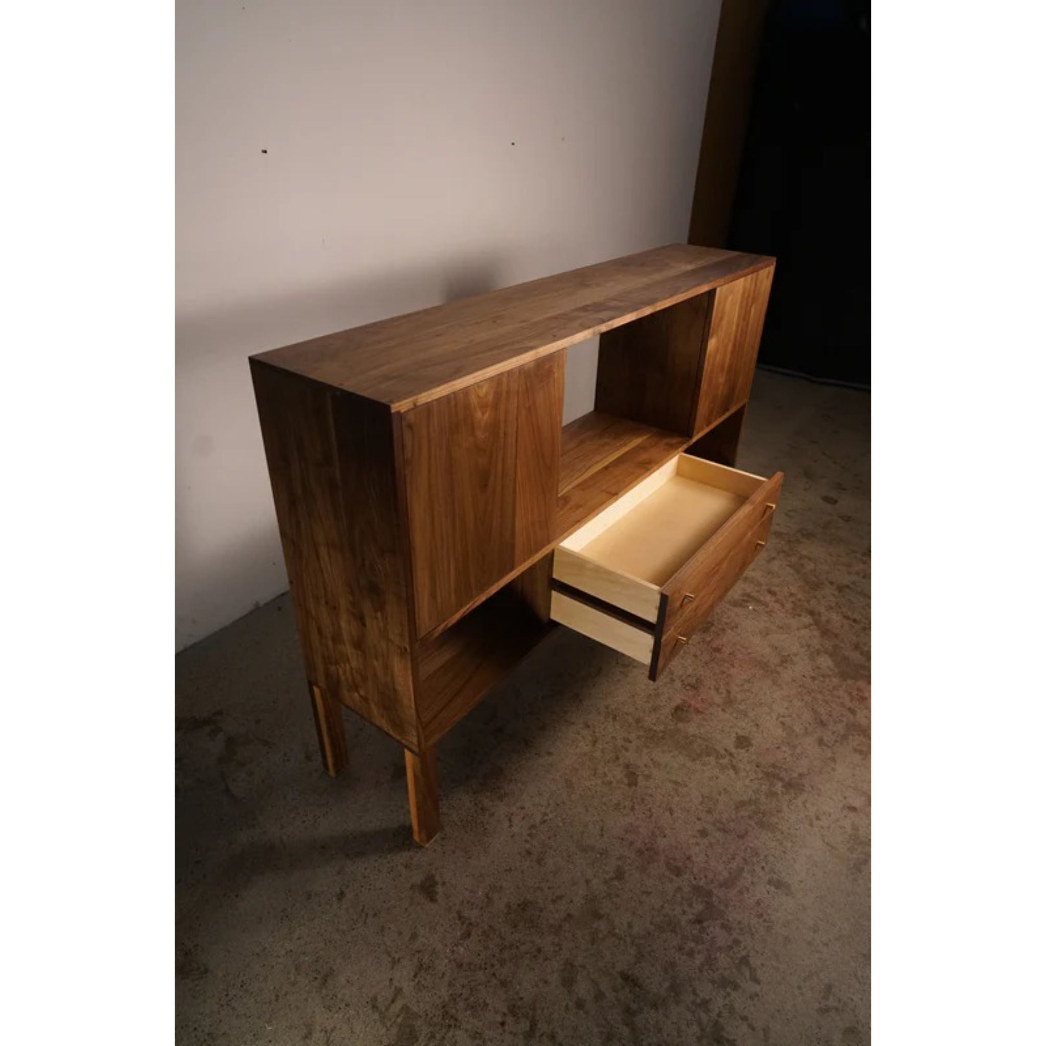 Samdahl Sideboard Opened Drawer View by Tomfoolery Wood Co