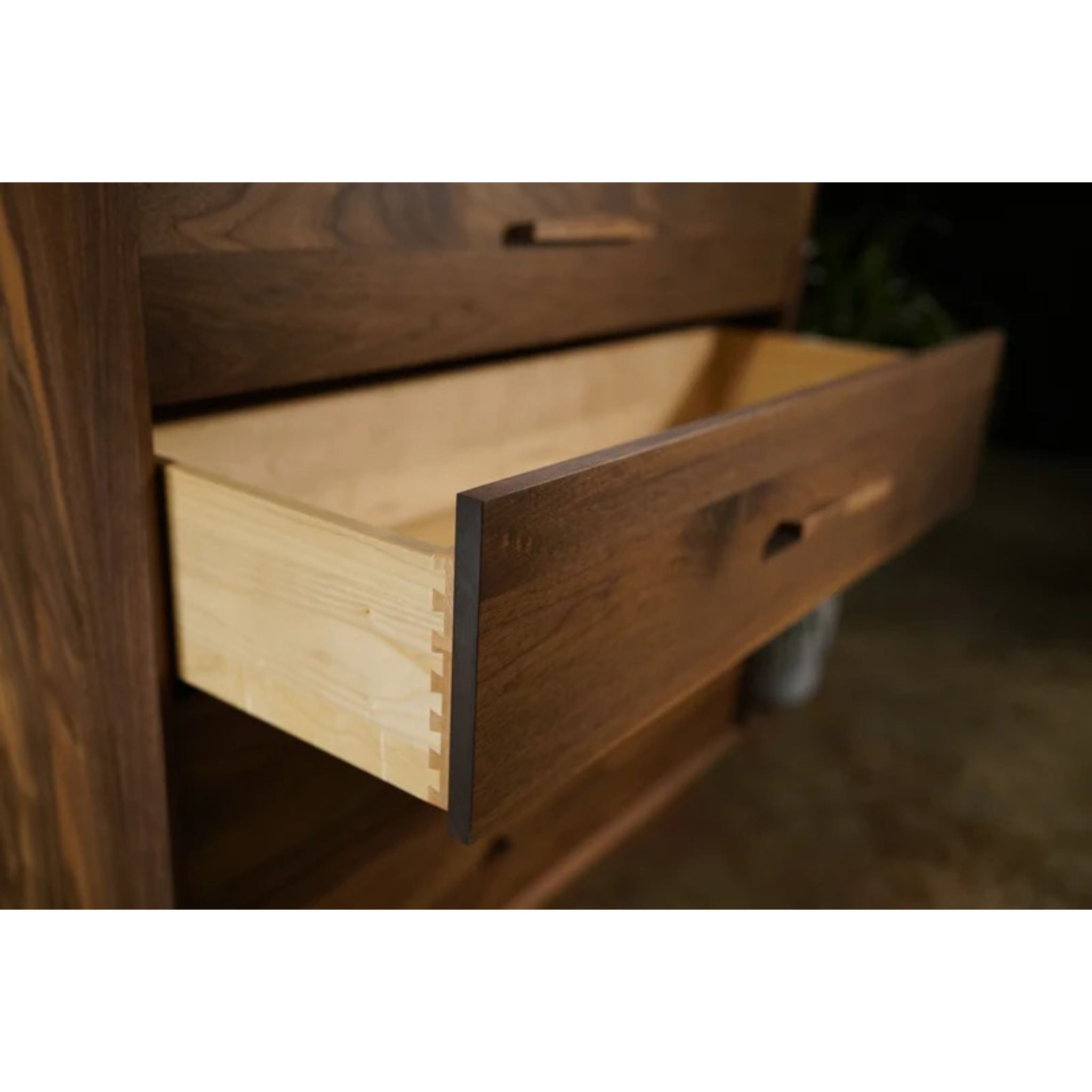 Schultz Dresser 4 Drawers DR04 Opened Drawer View by Tomfoolery Wood Co