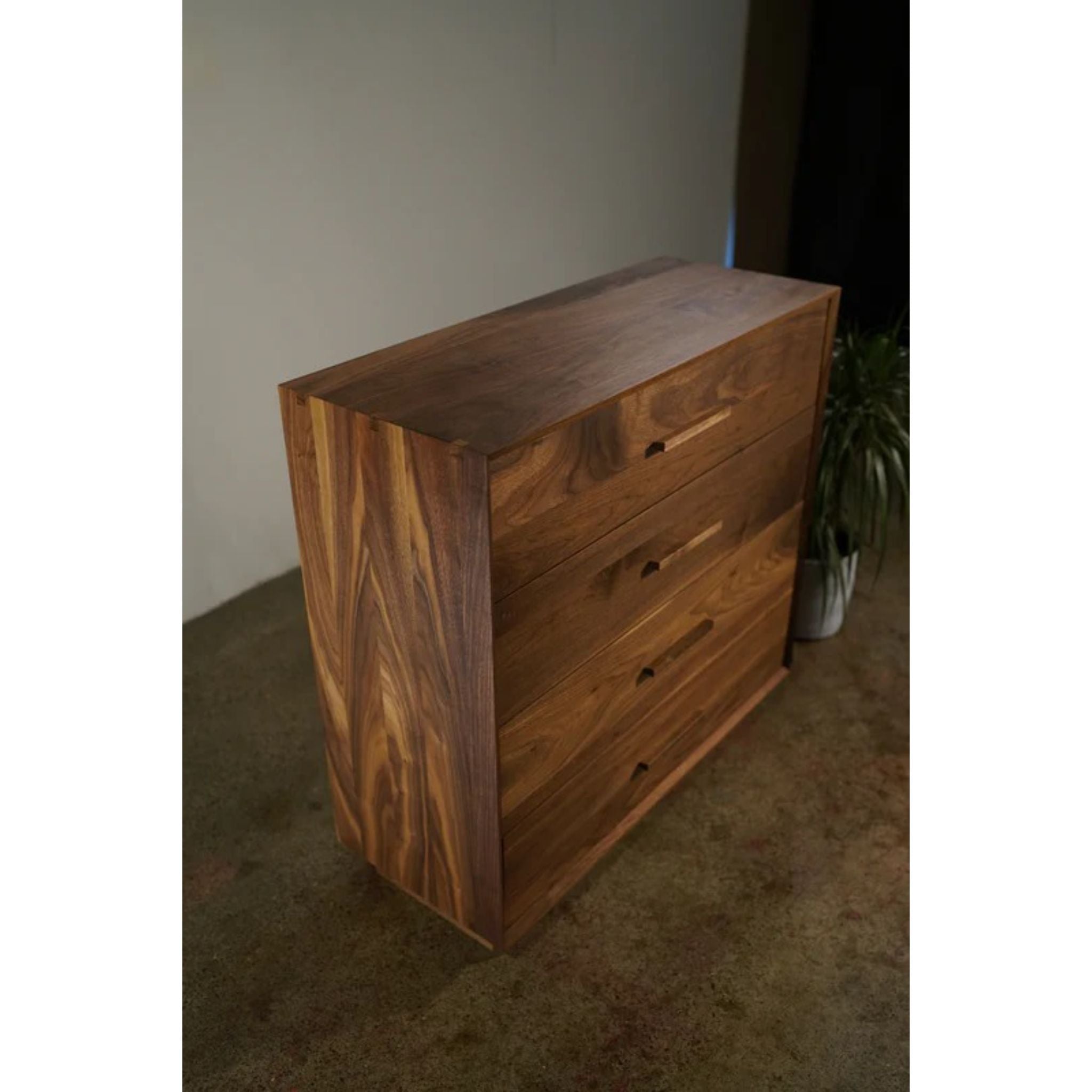 Schultz Dresser 4 Drawers DR04 Top Left Side View by Tomfoolery Wood Co