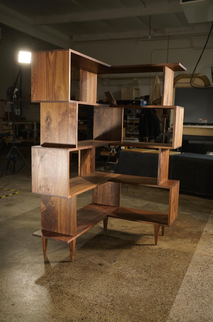 READY TO SHIP Walnut Corner Offstack Bookcase