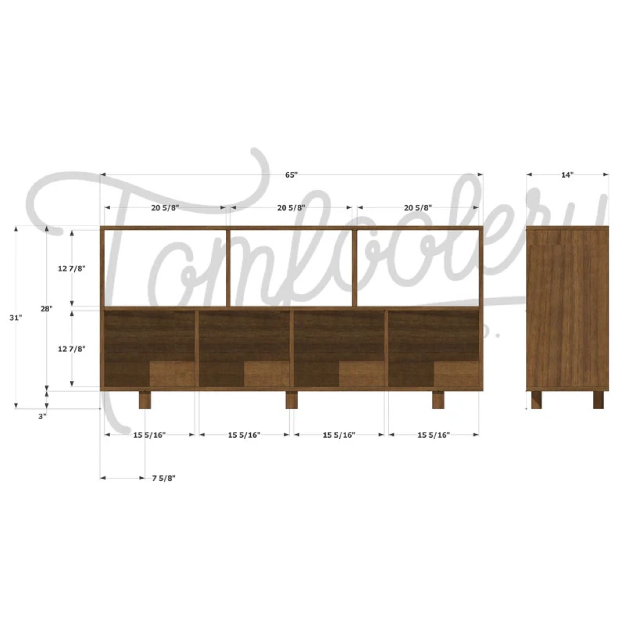Sesto Vinyl Console CN103 Dimensions by Tomfoolery Wood Co
