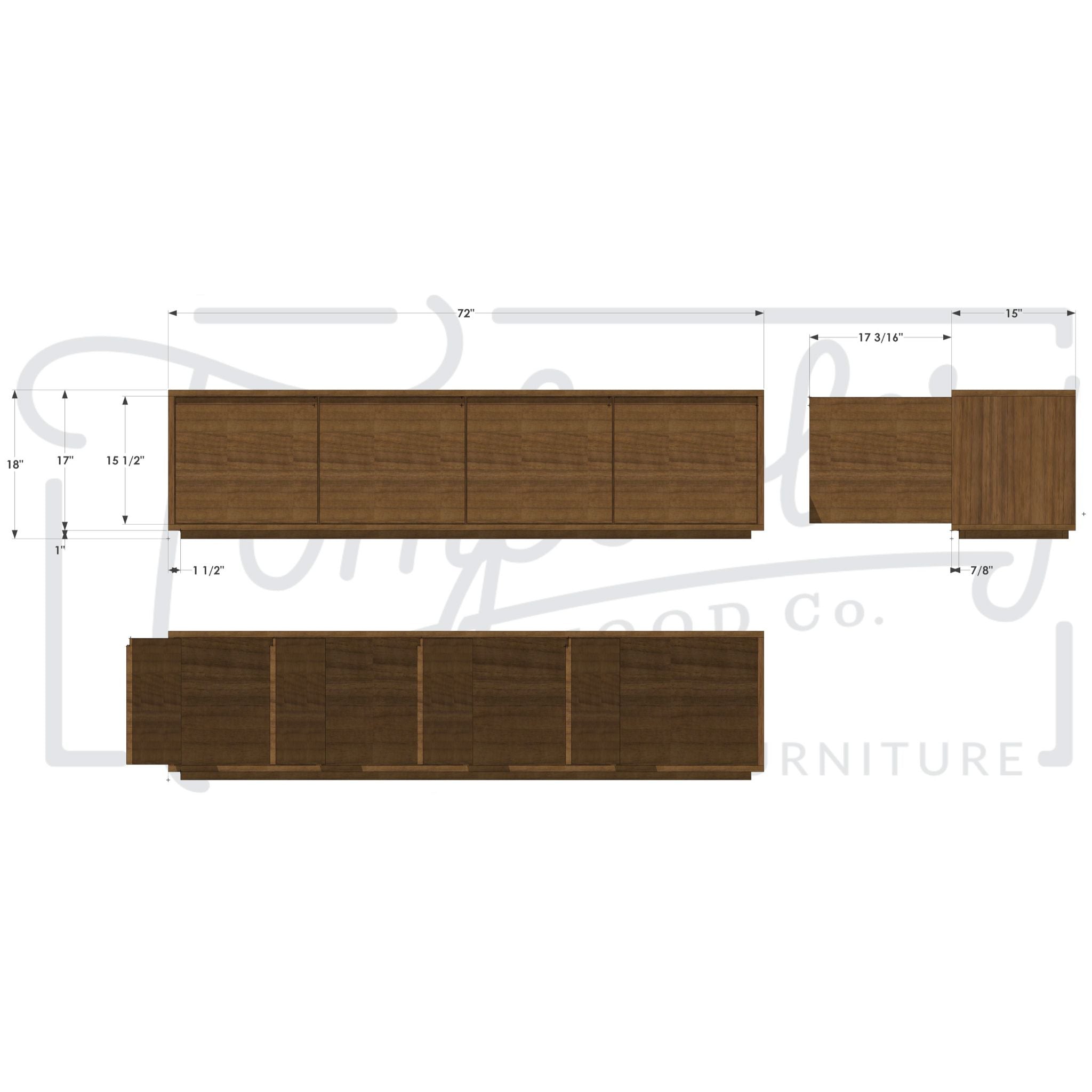 Sylvia Bench 72 W BN05 Dimensions by Tomfoolery Wood Co