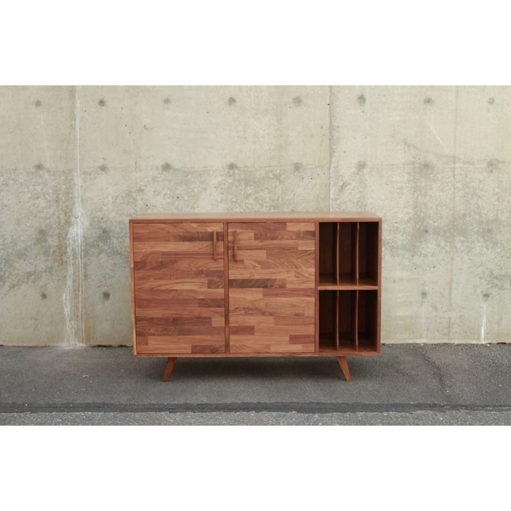 Ulrich Vinyl Console Front View by Tomfoolery Wood Co