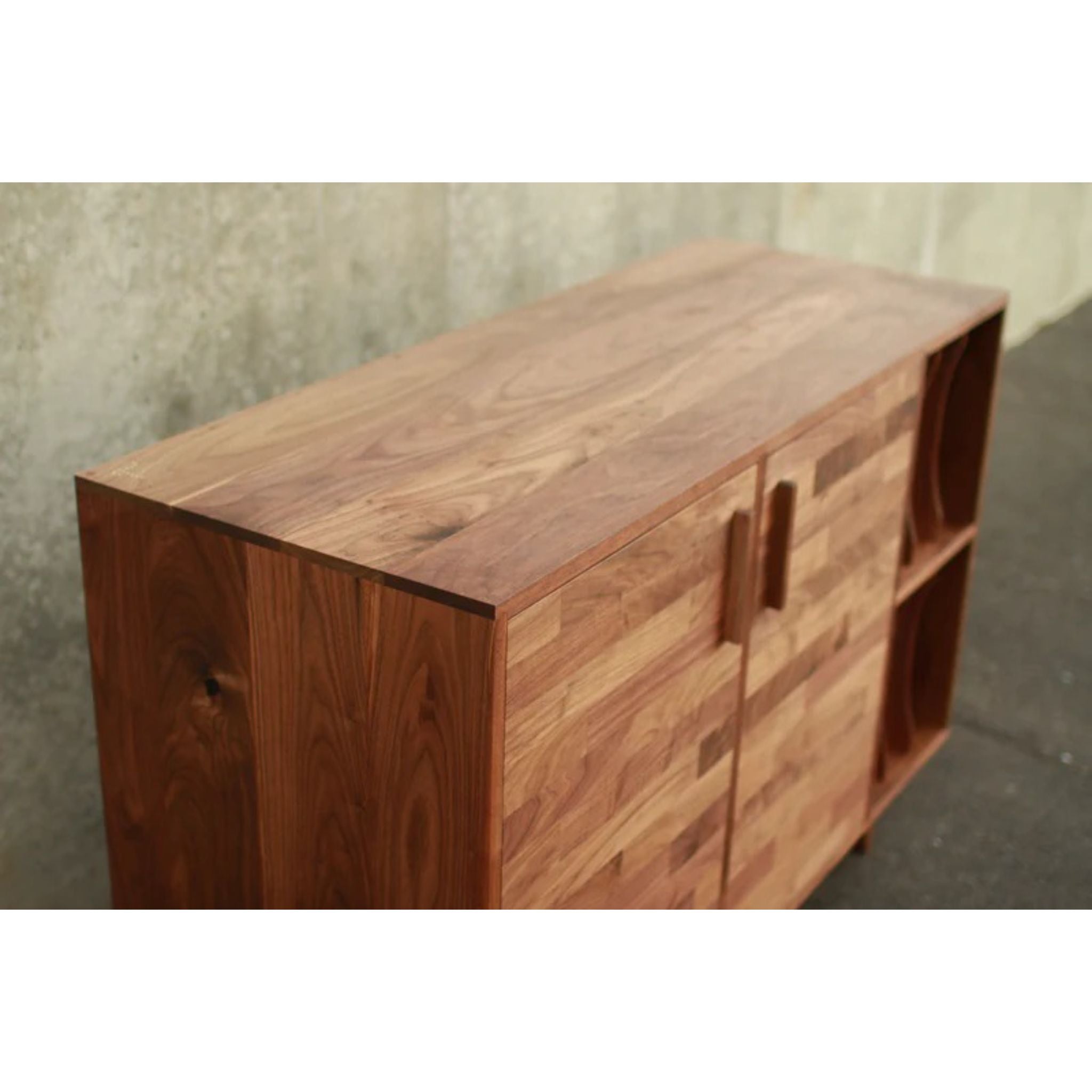 Ulrich Vinyl Console Top Side View by Tomfoolery Wood Co