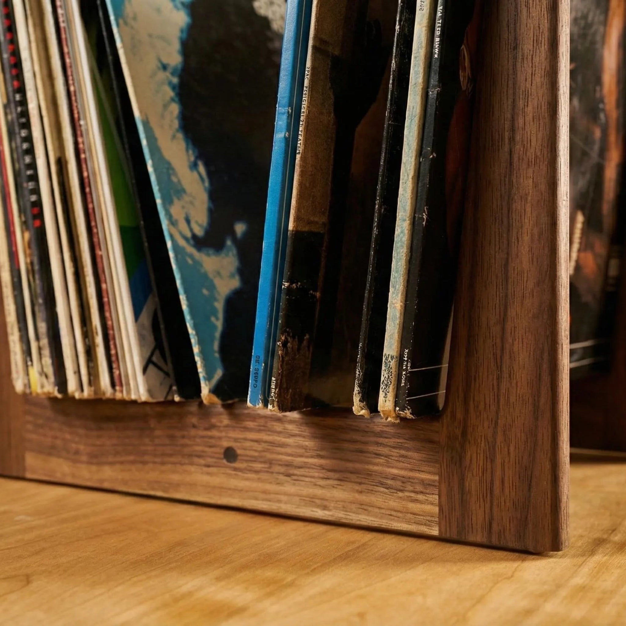 Solid Walnut Vinyl Record Storage Stand