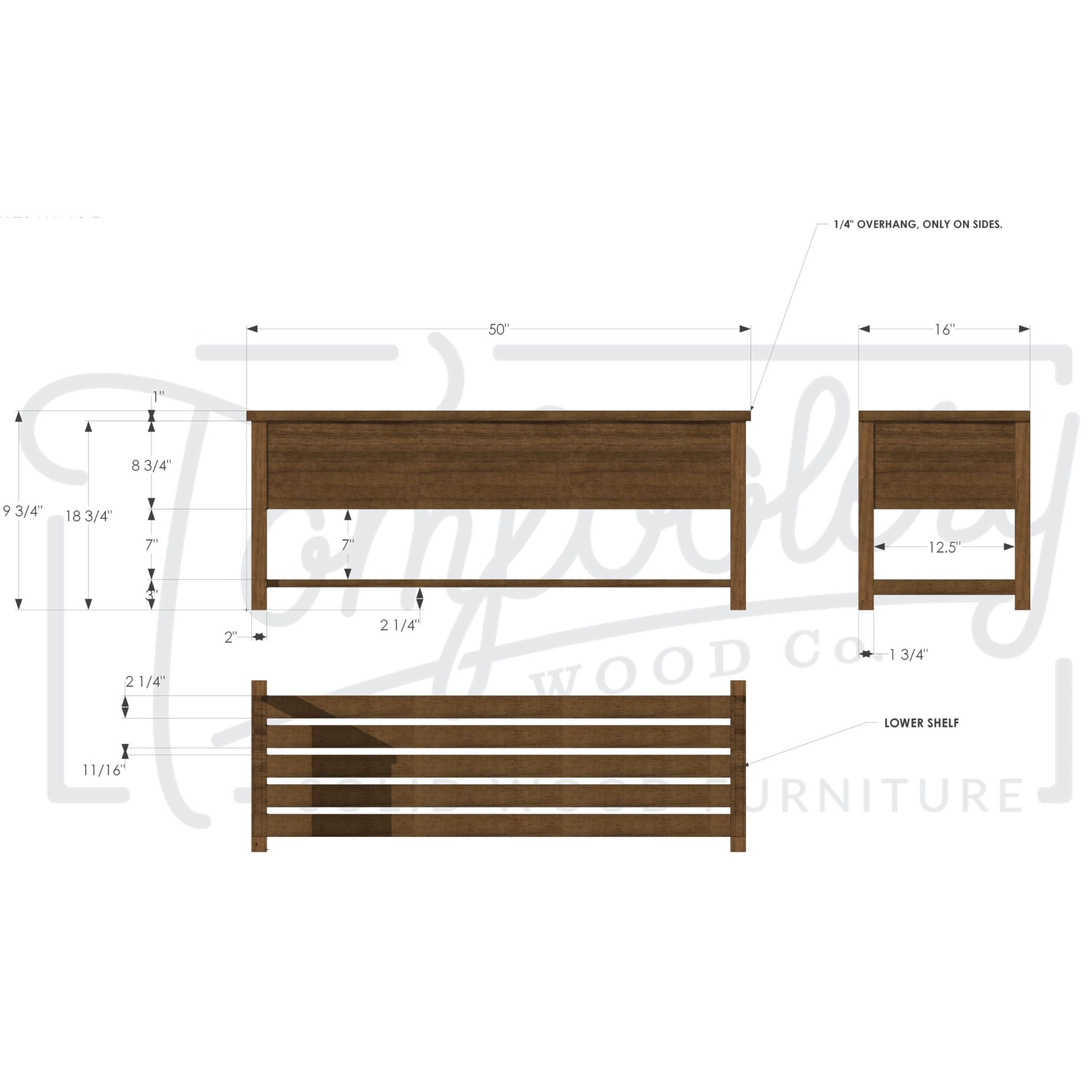 Venkat Trunk Bench BN01 Dimensions by Tomfoolery Wood Co