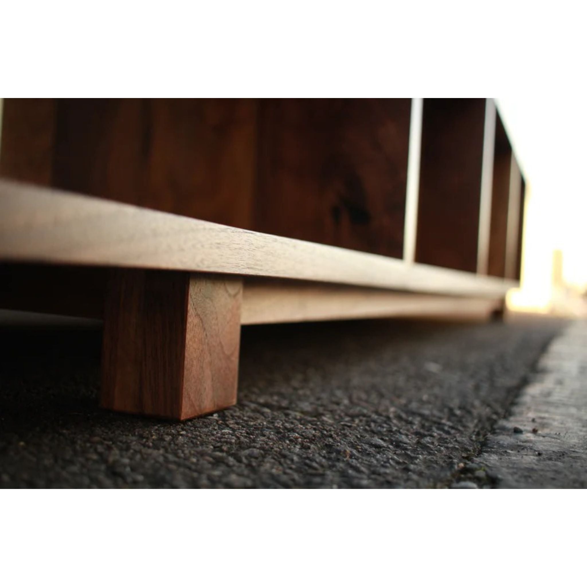 Warner Foyer Bench 72 BN17 Left Side Bottom View by Tomfoolery Wood Co