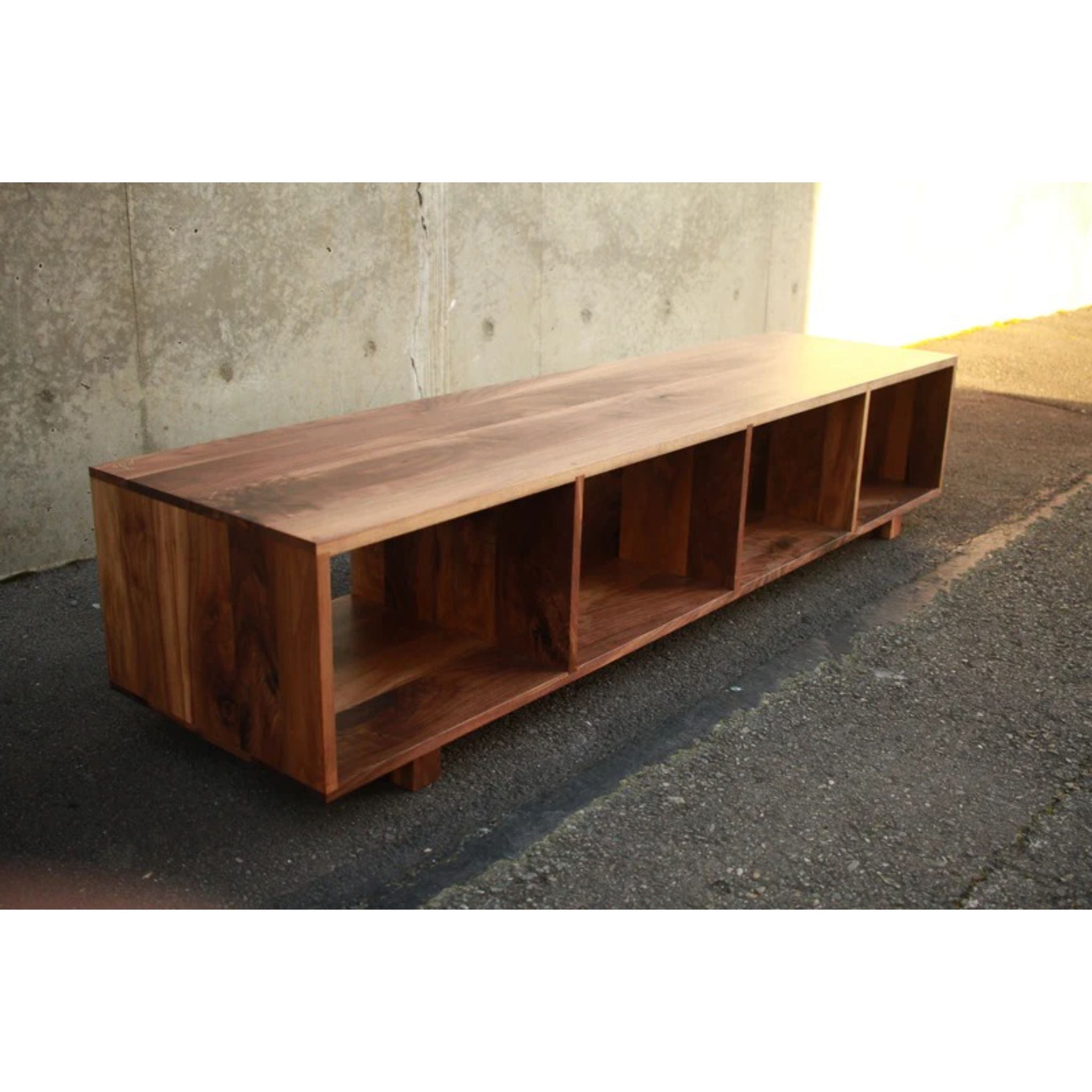 Warner Foyer Bench 72 BN17 Top Side View by Tomfoolery Wood Co