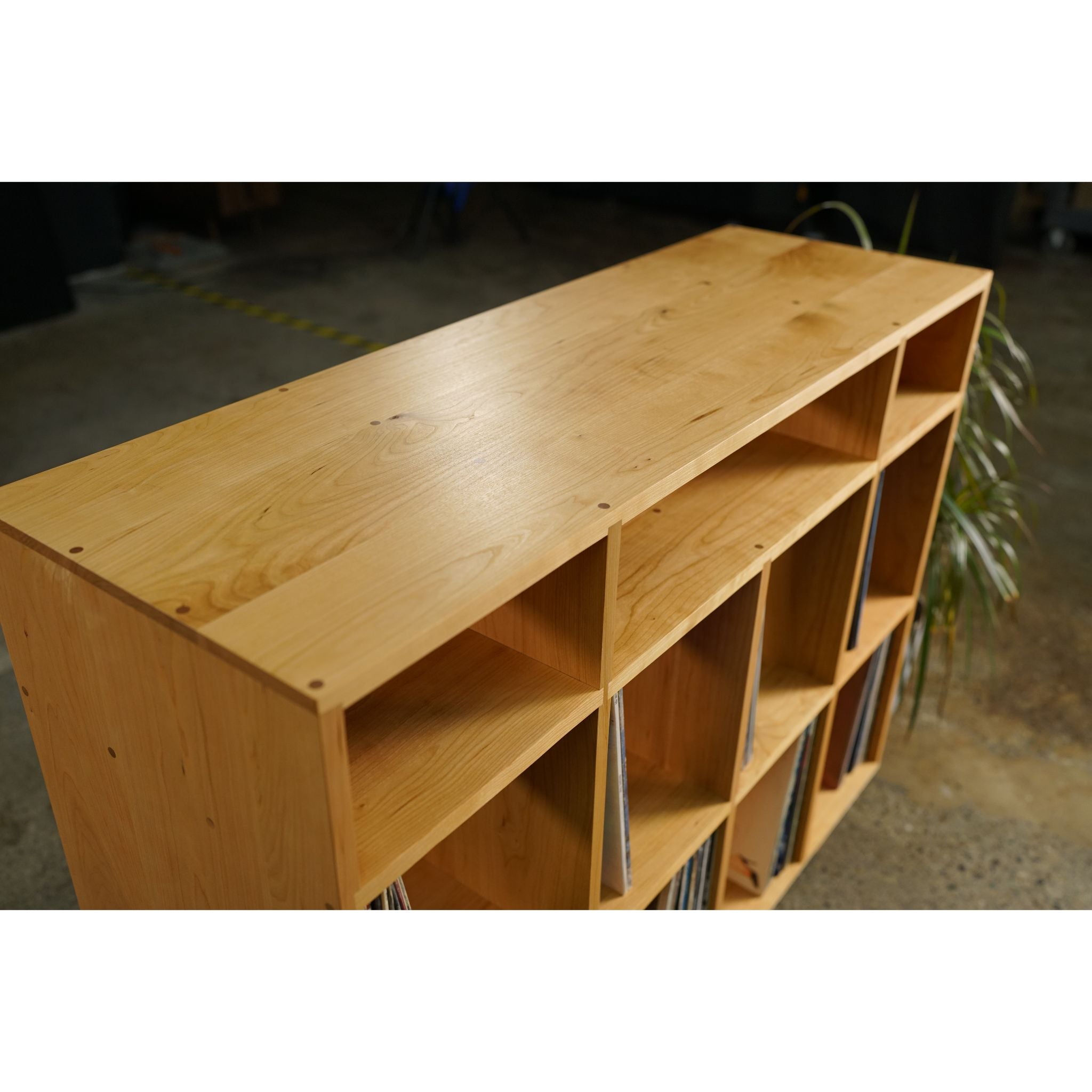 Wilkinson Vinyl Console CN03 Top Side View by Tomfoolery Wood Co