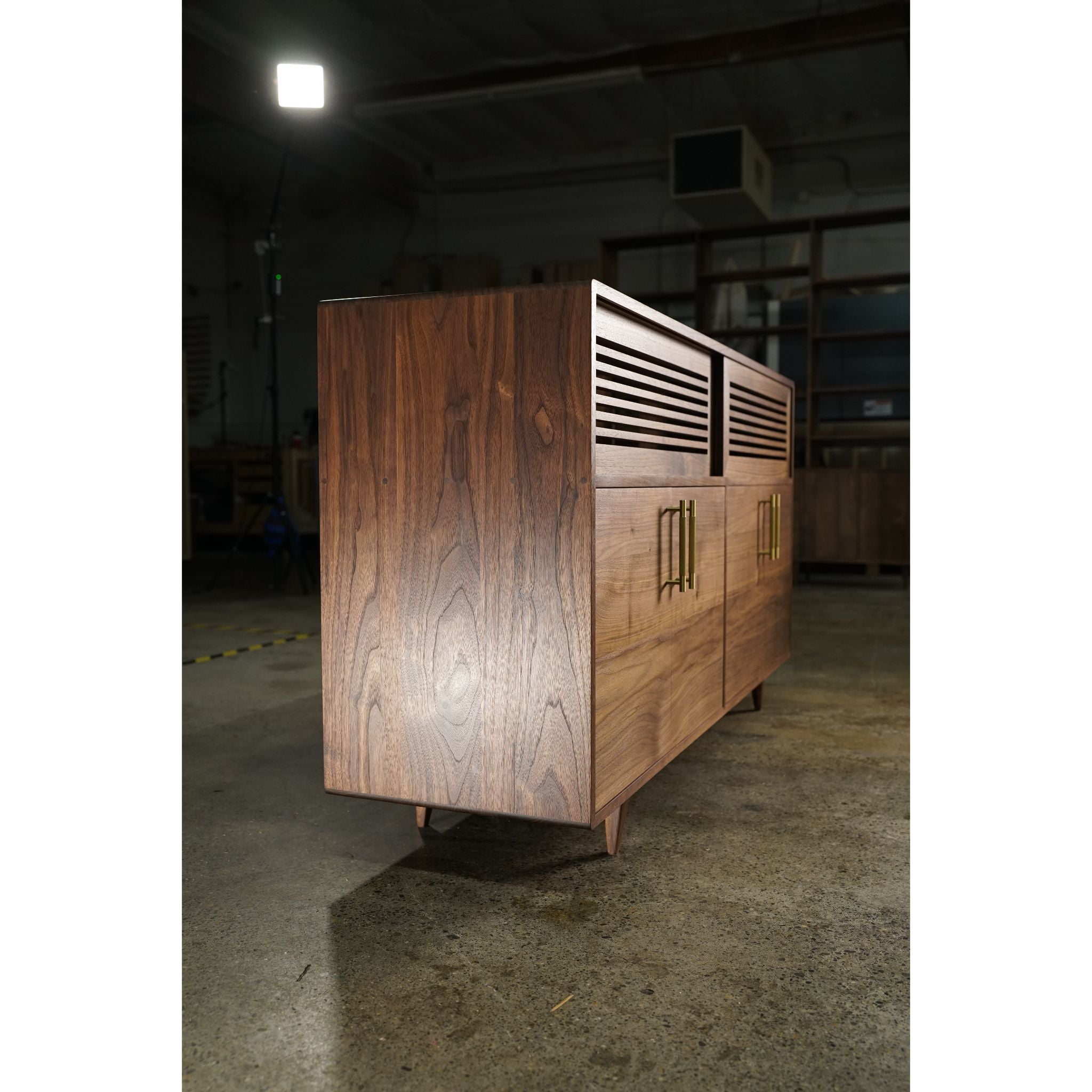 Zamora Console CN10 Left Side Full View by Tomfoolery Wood Co