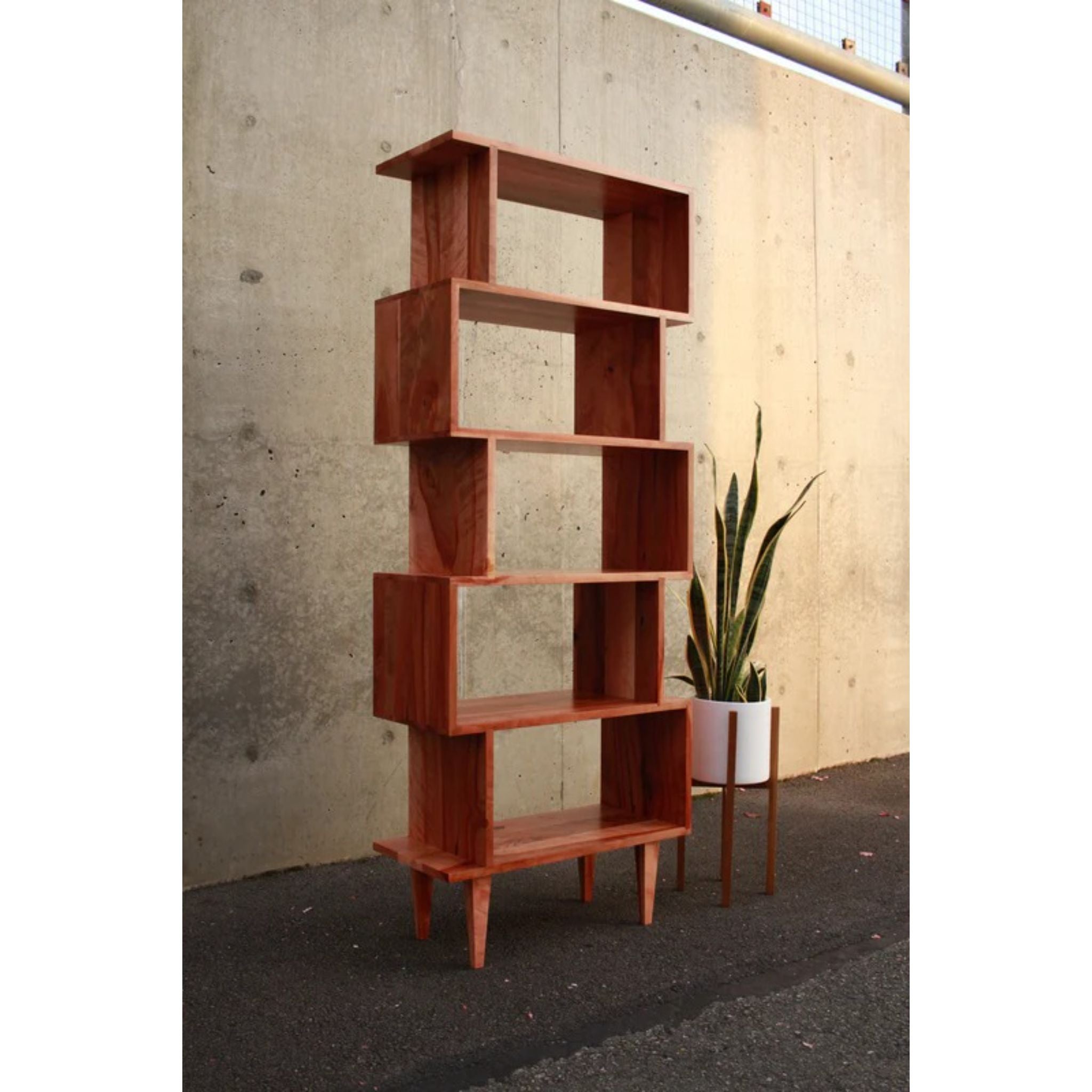 6 Tier Offstack Bookcase BC26 Side View by Tomfoolery Wood Co