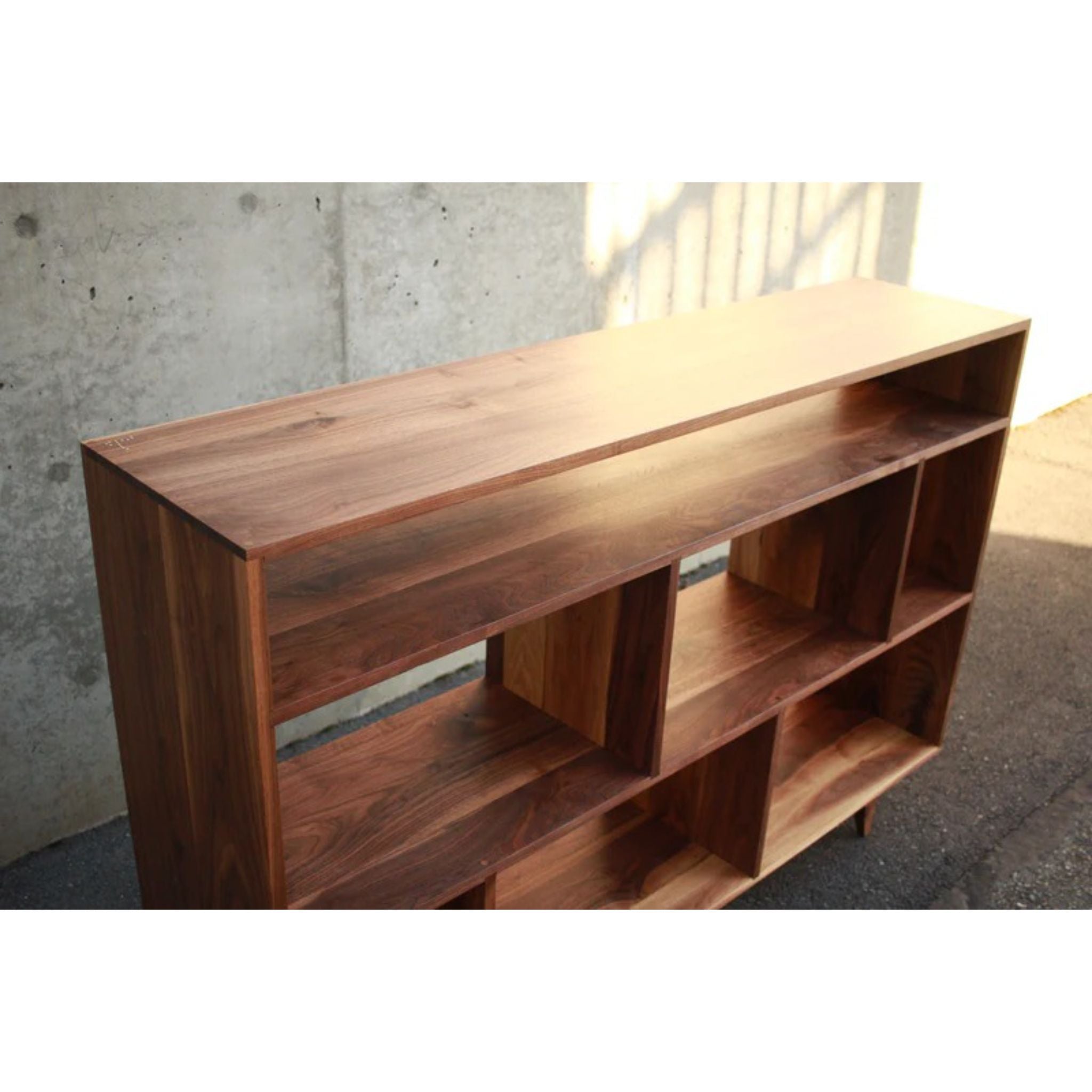Moline Vinyl Console CN88 Full Top Side View by Tomfoolery Wood Co