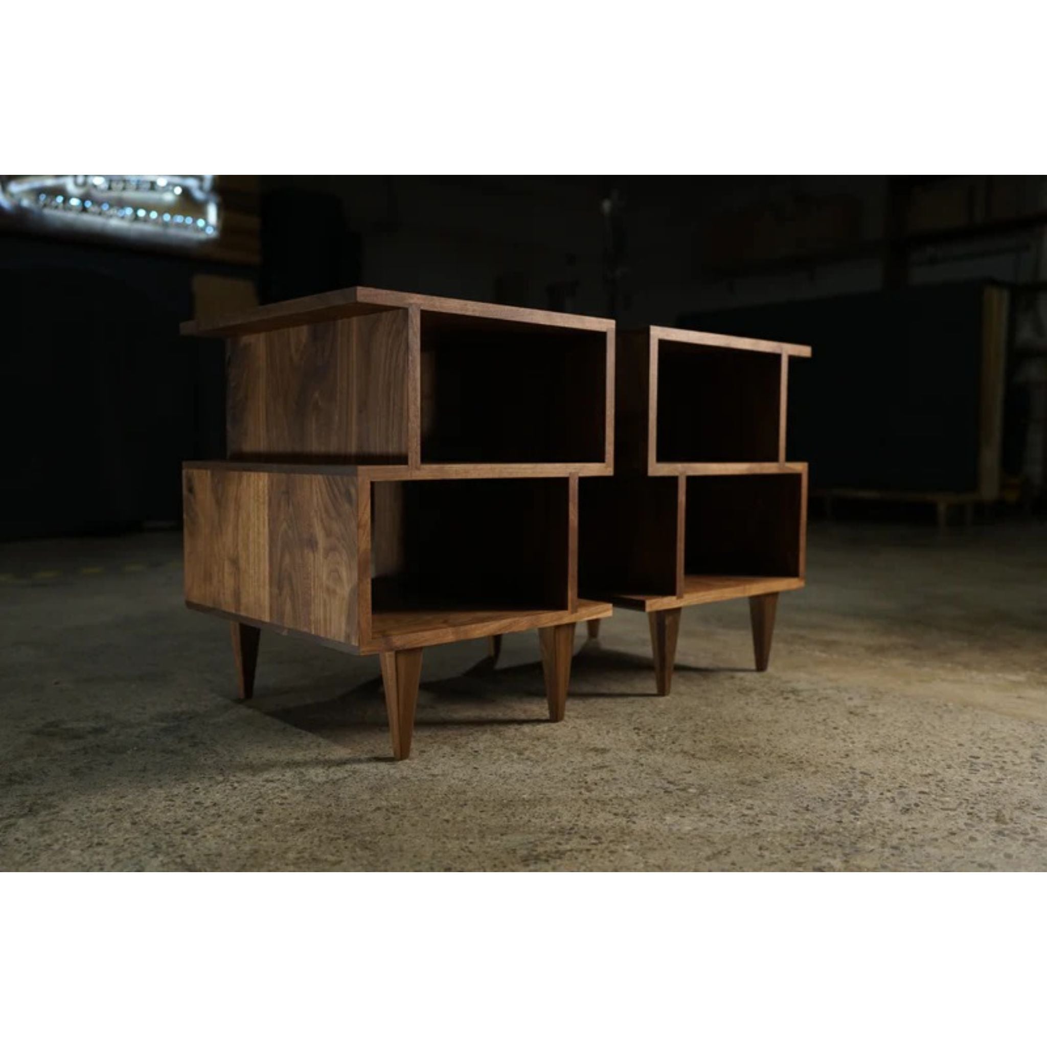 3-Tier Offstack End Table ET11 Side View by Tomfoolery Wood Co