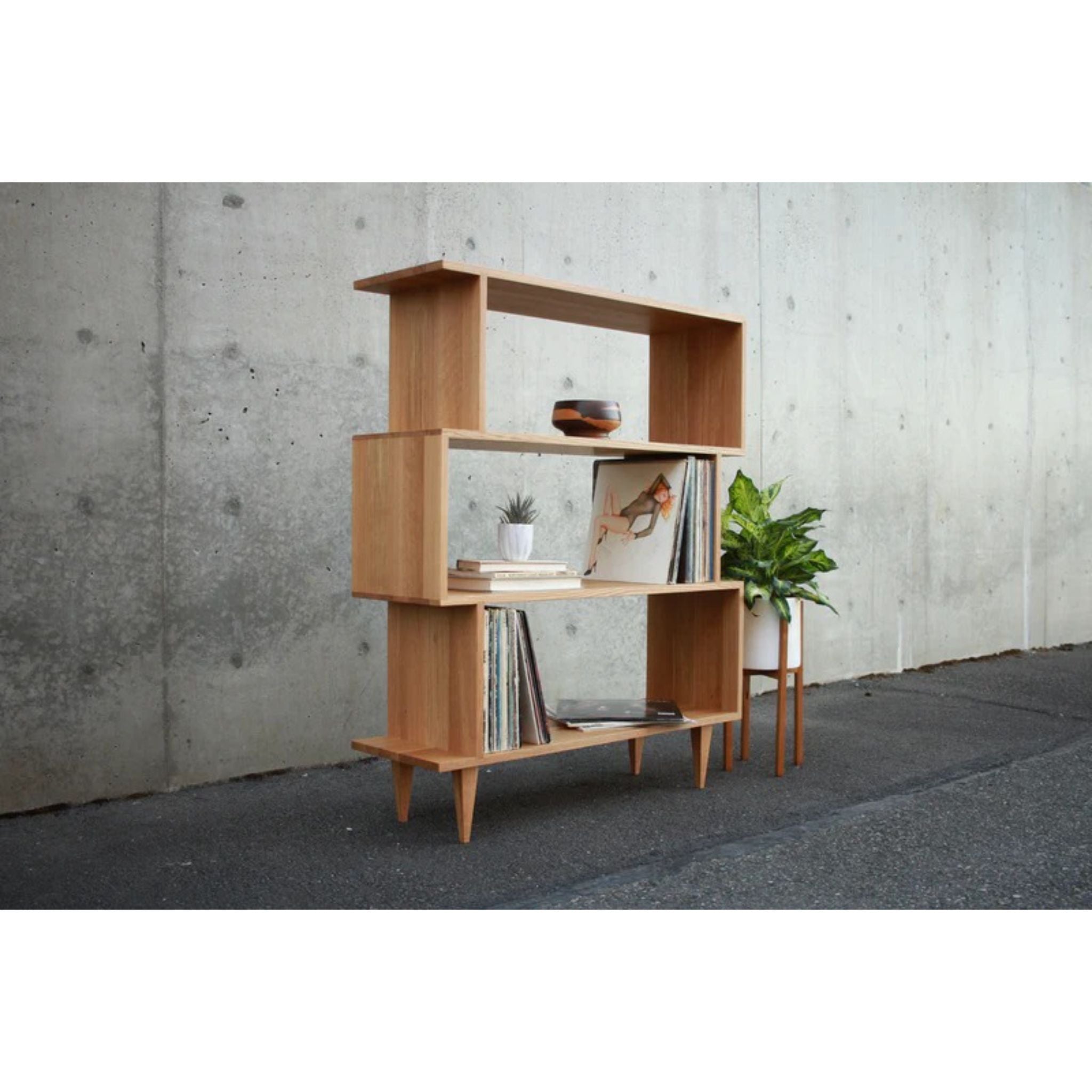 4-Tier Offstack Bookcase (TERTIARY) BC22 Full View by Tomfoolery Wood Co