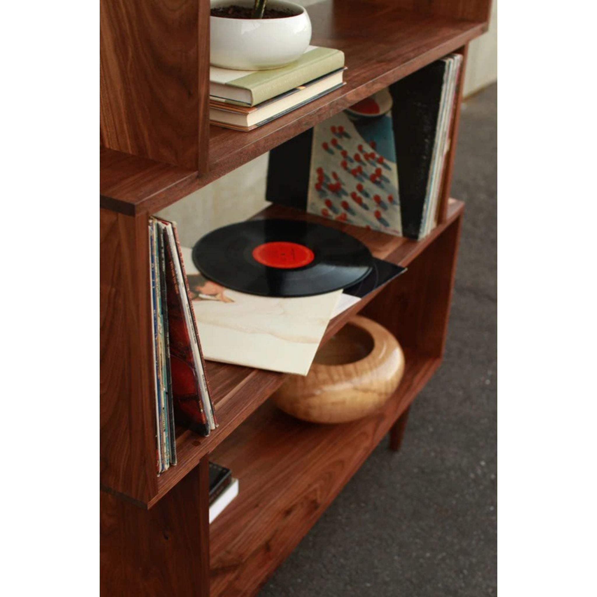 4-Tier Offstack Bookcase - Handcrafted Mid-Century Shelving