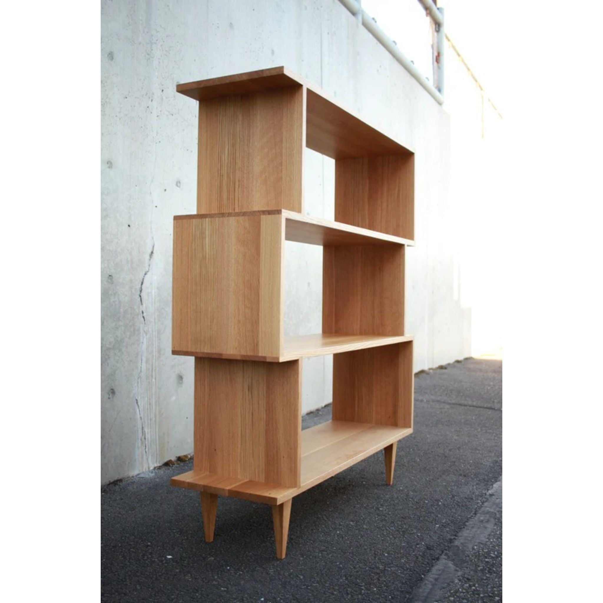 4-Tier Offstack Bookcase - Handcrafted Mid-Century Shelving