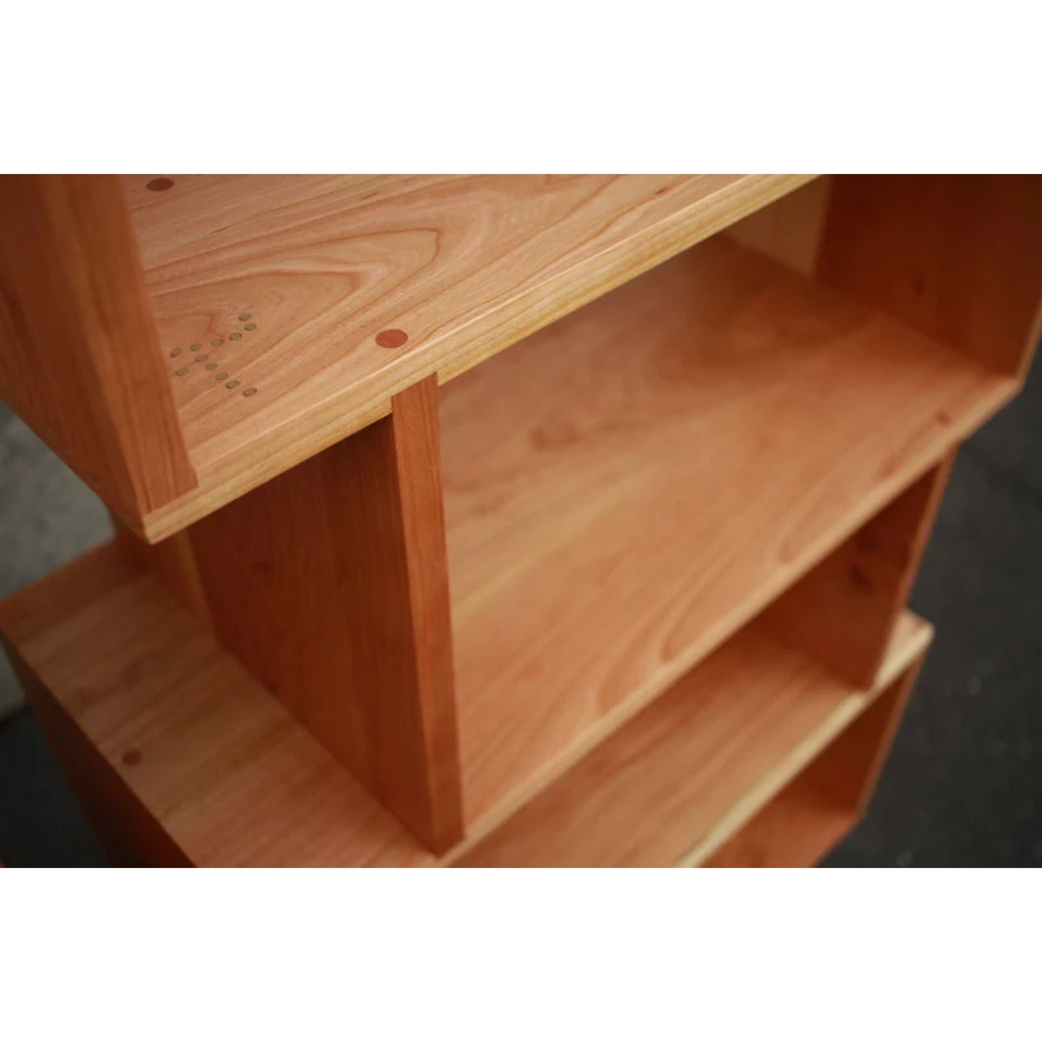 6 Tier Offstack Bookcase BC26 Corner Closeup View by Tomfoolery Wood Co