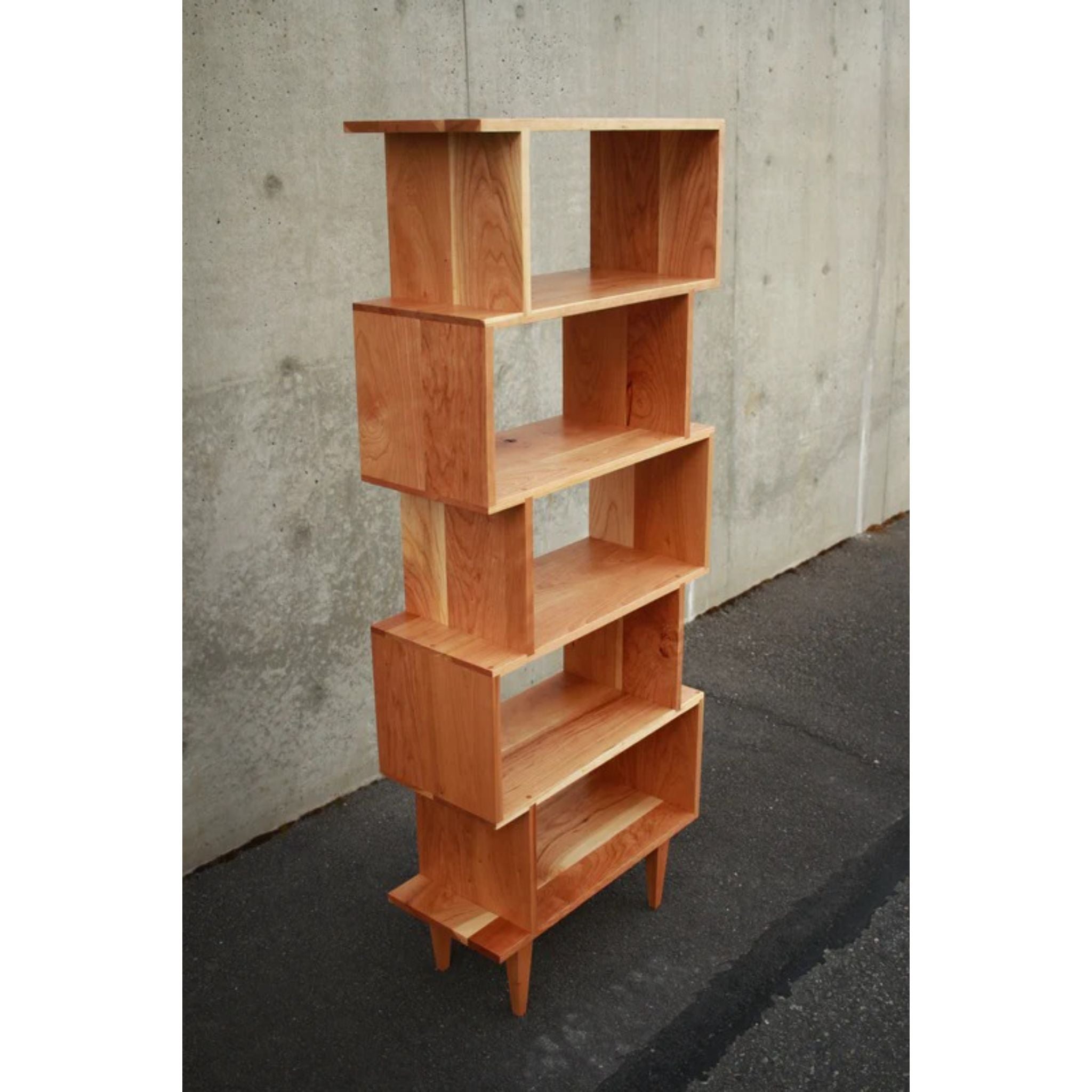 6 Tier Offstack Bookcase BC26 Left Side View by Tomfoolery Wood Co