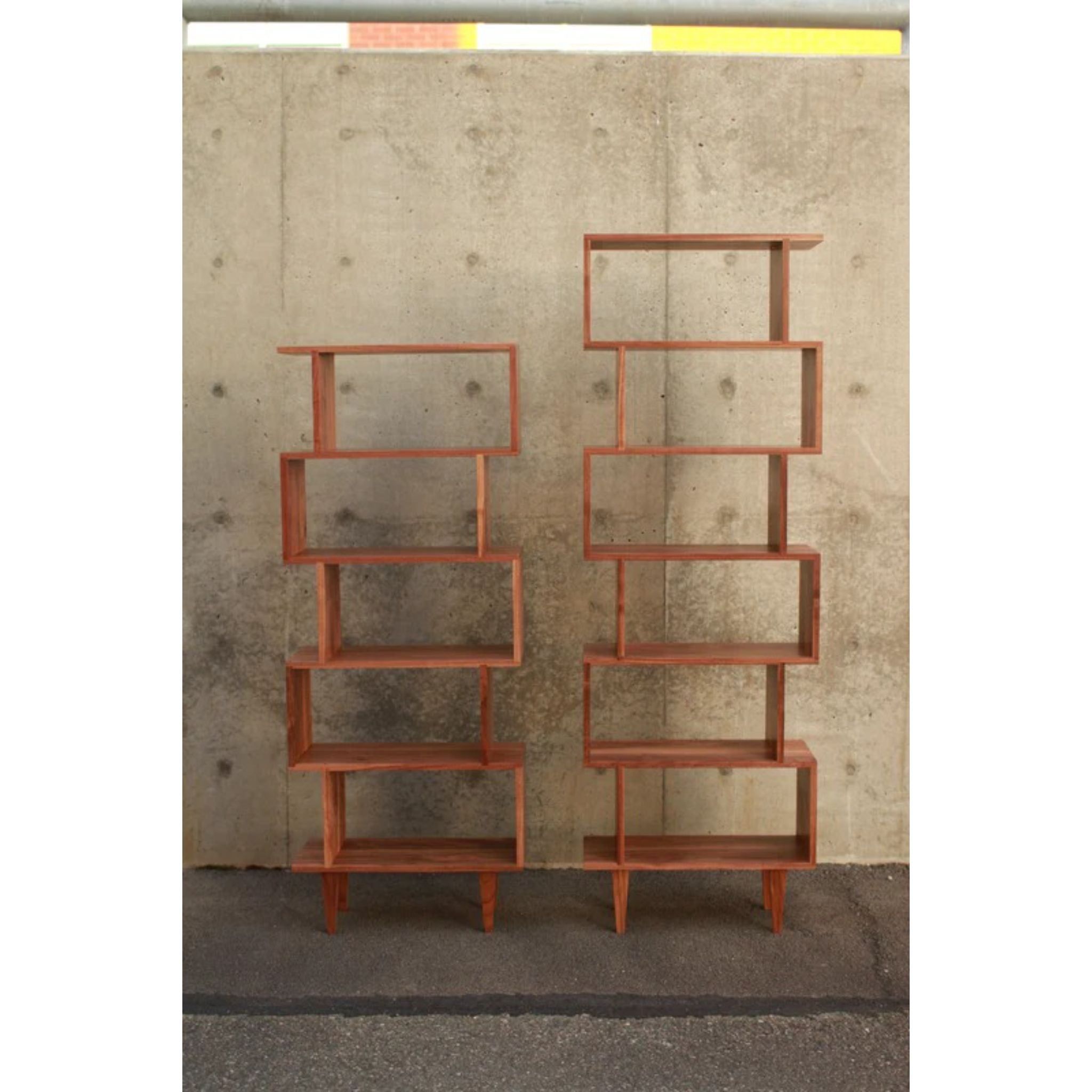 6 Tier Offstack Bookcase (TERTIARY) 2 Varients Front View by Tomfoolery Wood Co