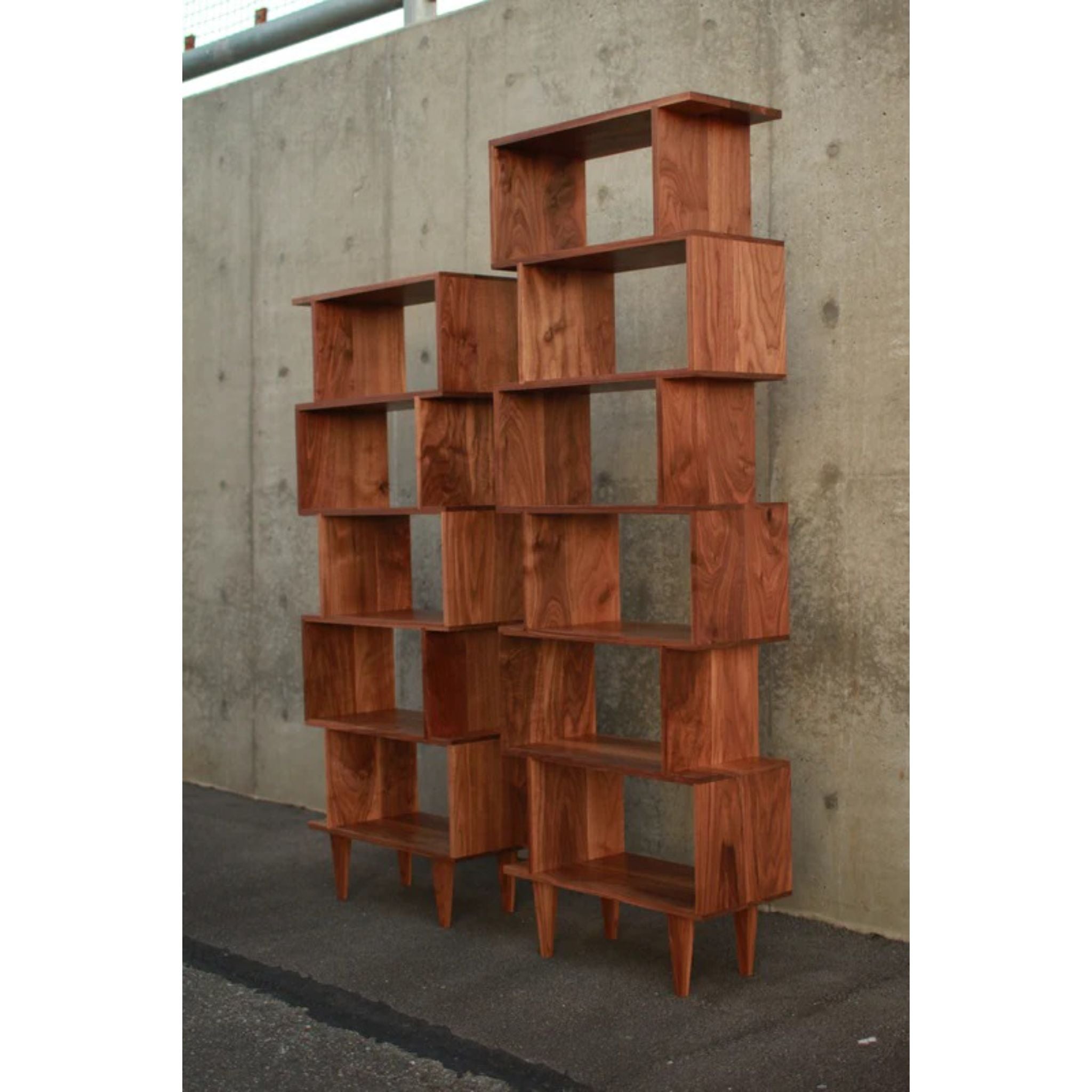 6 Tier Offstack Bookcase (TERTIARY) 2 Varients Right Side View by Tomfoolery Wood Co