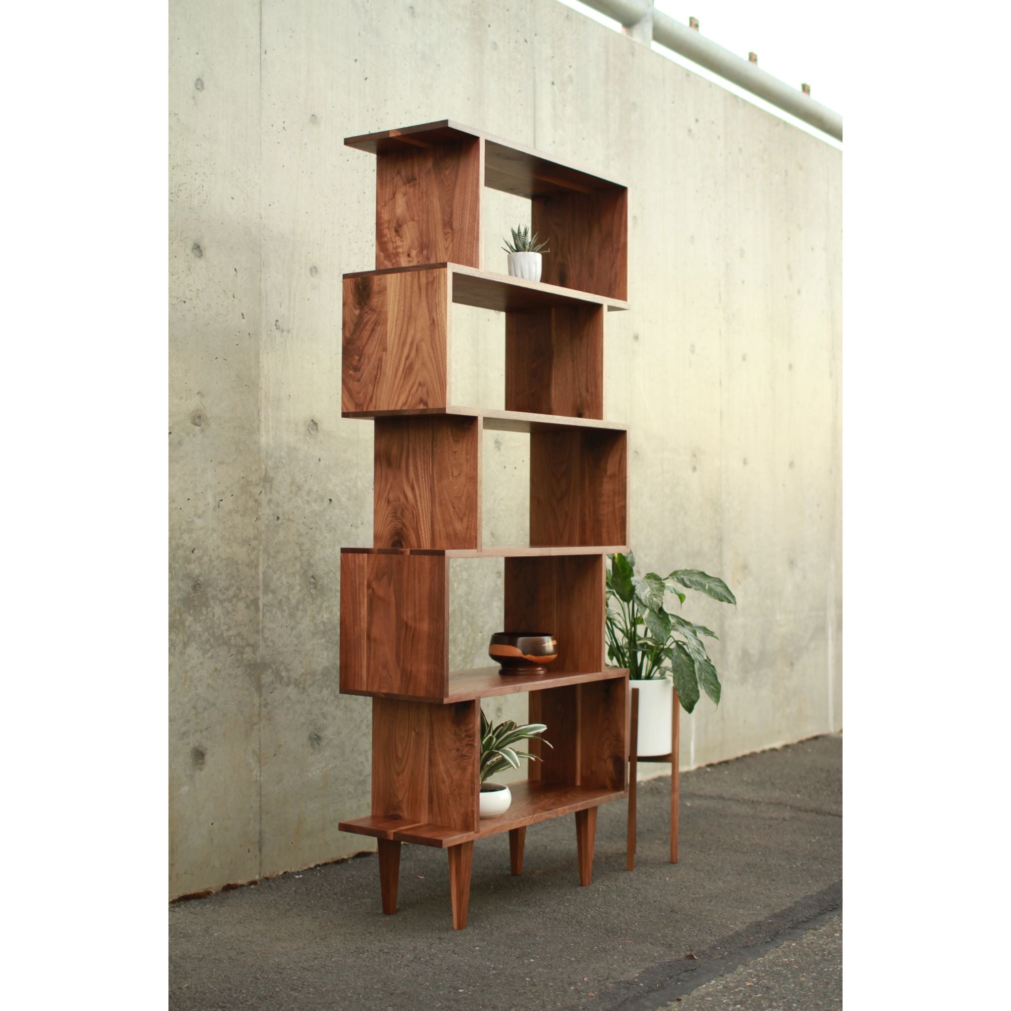 6 Tier Offstack Bookcase (TERTIARY) Left Side View by Tomfoolery Wood Co