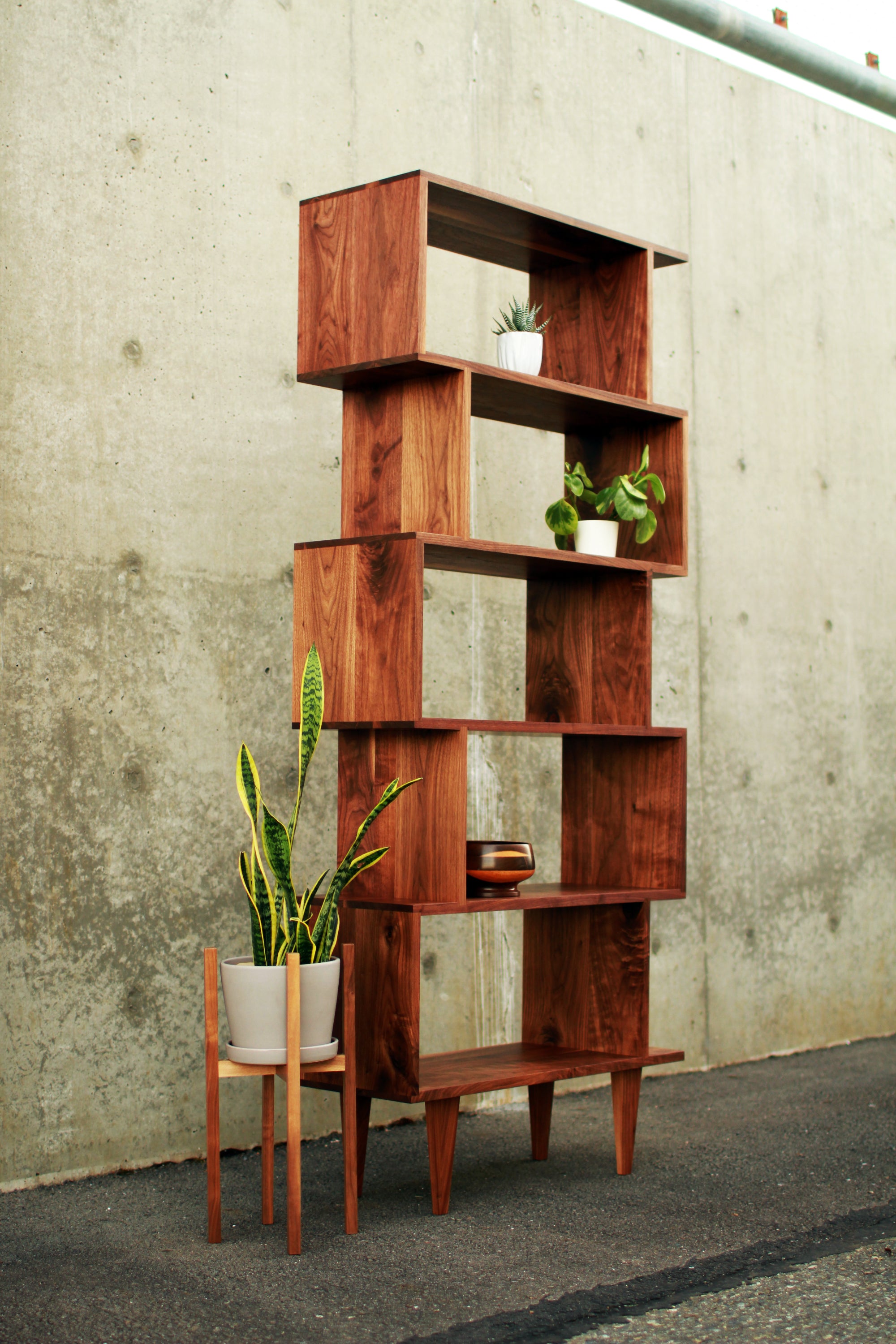 7-Tier Offstack Bookcase BC27 Full Side View by Tomfoolery Wood Co