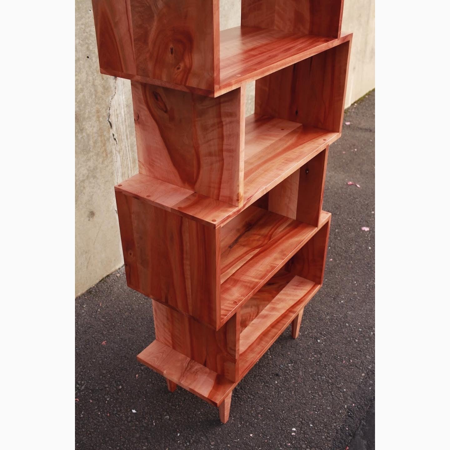 7-Tier Offstack Bookcase BC27 Left Side Closeup View by Tomfoolery Wood Co