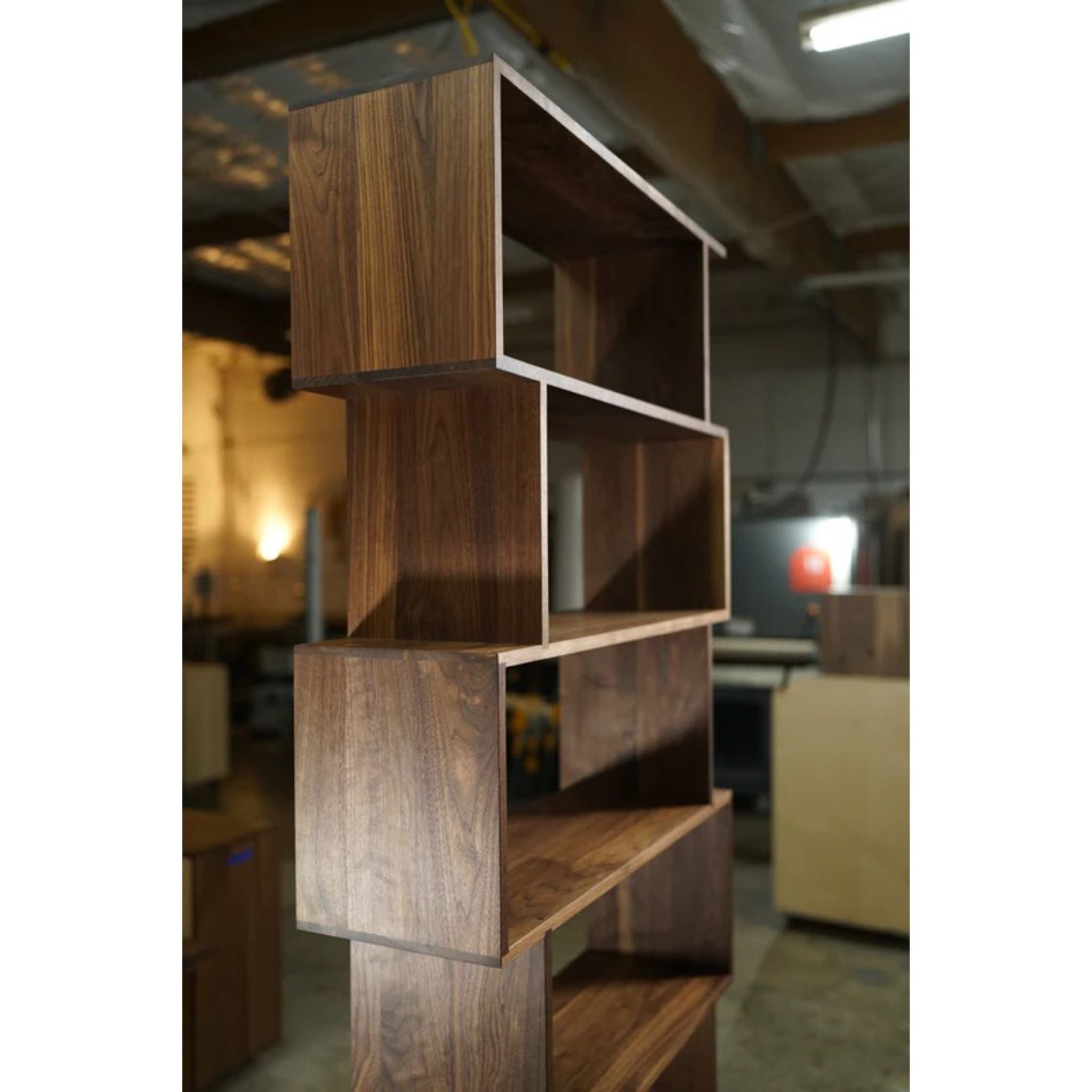 7 Tier Omni Offstack Bookcase BC35 Left Side View by Tomfoolery Wood Co