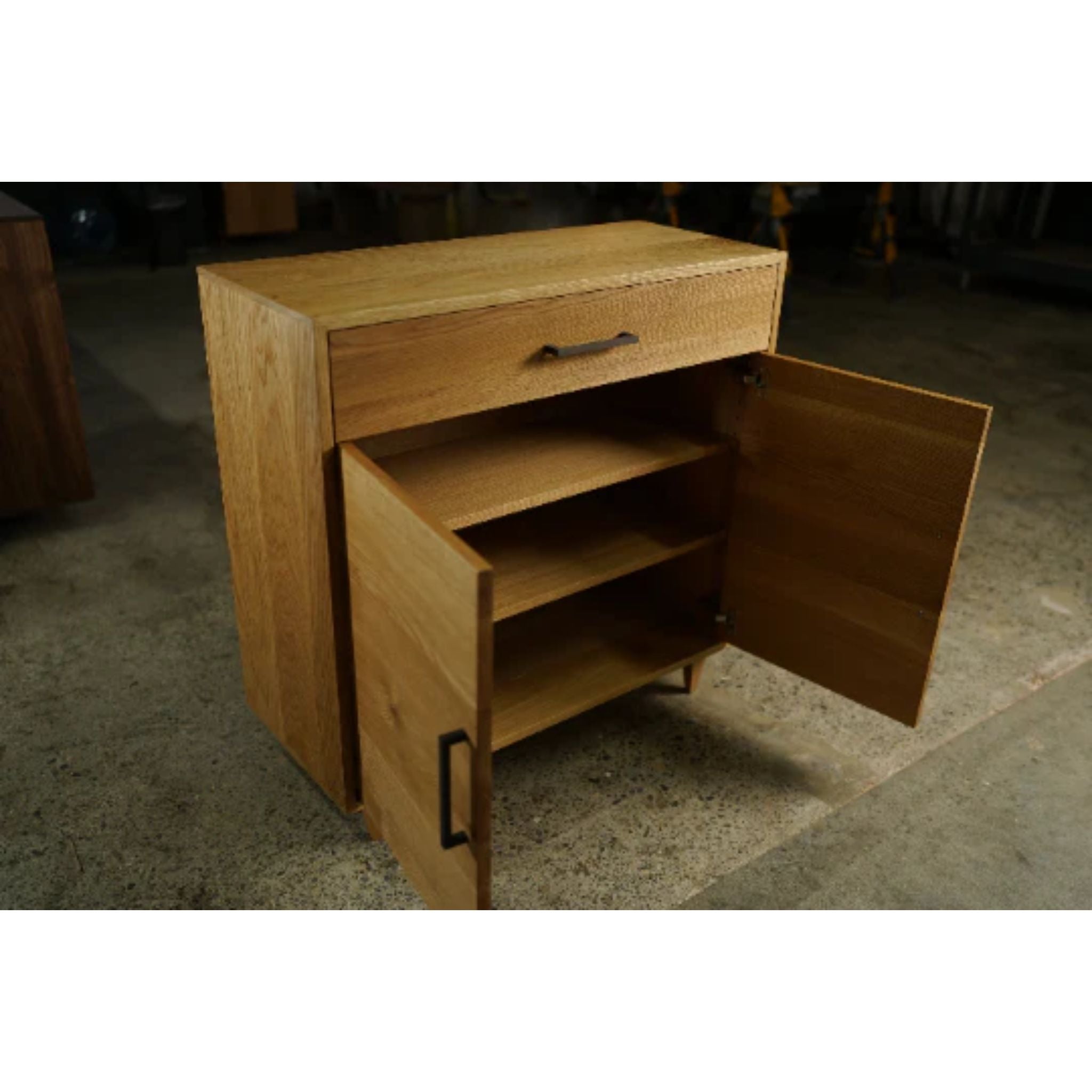 Alden Cabinet Alt1 CB06 Opened Doors View by Tomfoolery Wood Co