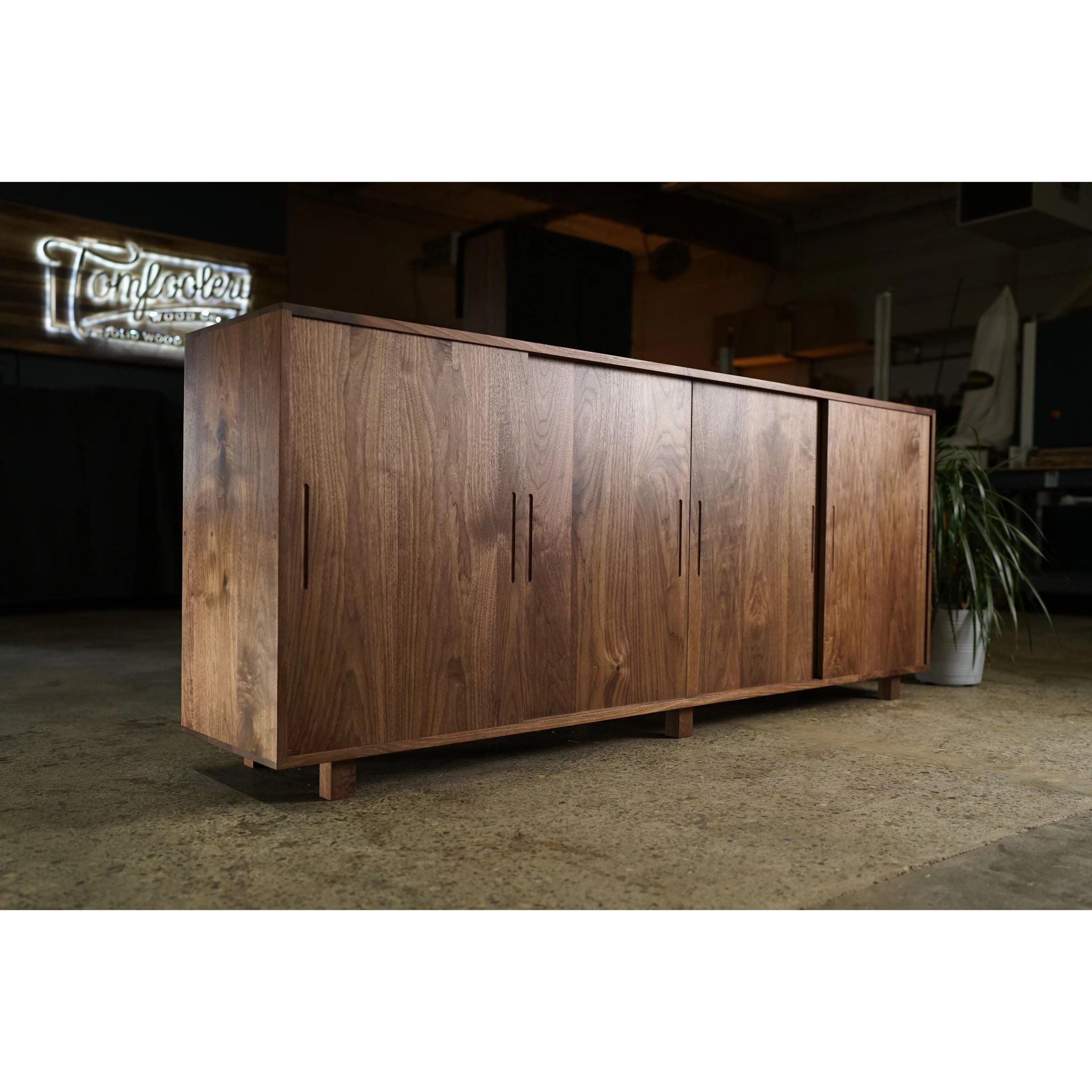 Alessi Console CN72 Side Front View by Tomfoolery Wood Co
