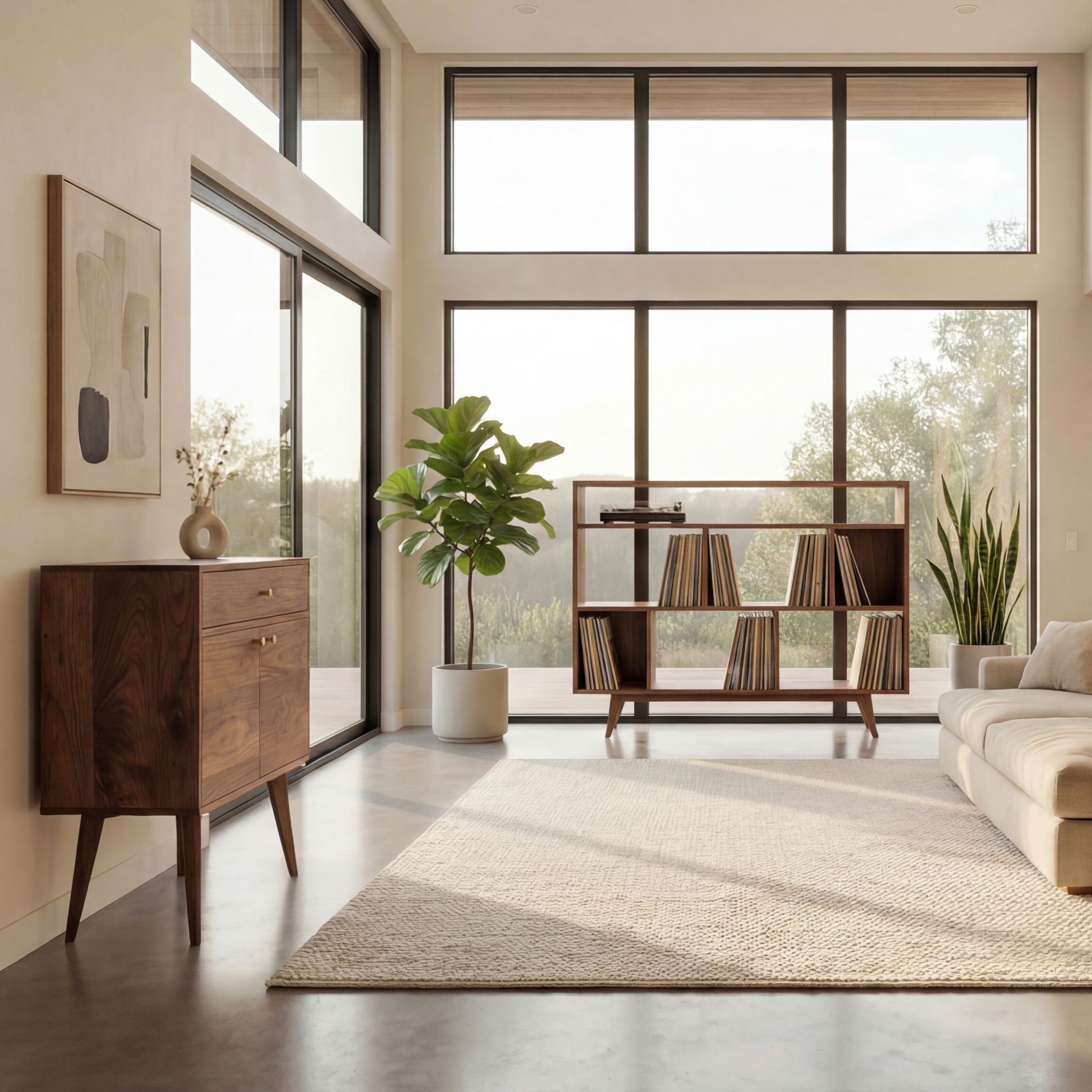 Bainbridge Vinyl Console CN15 Full Room View by Tomfoolery Wood Co