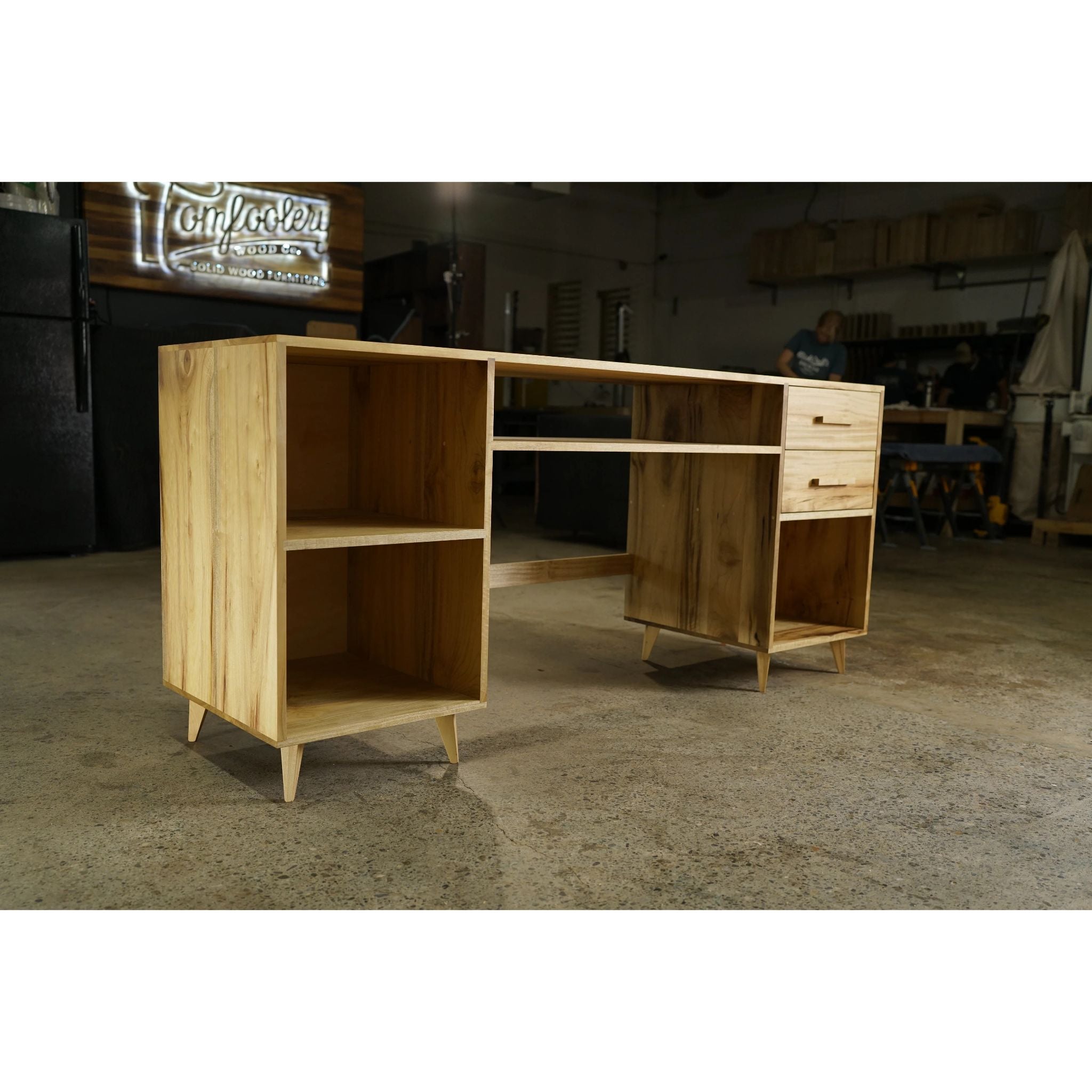 Bakewell Desk DK01 Full View by Tomfoolery Wood Co