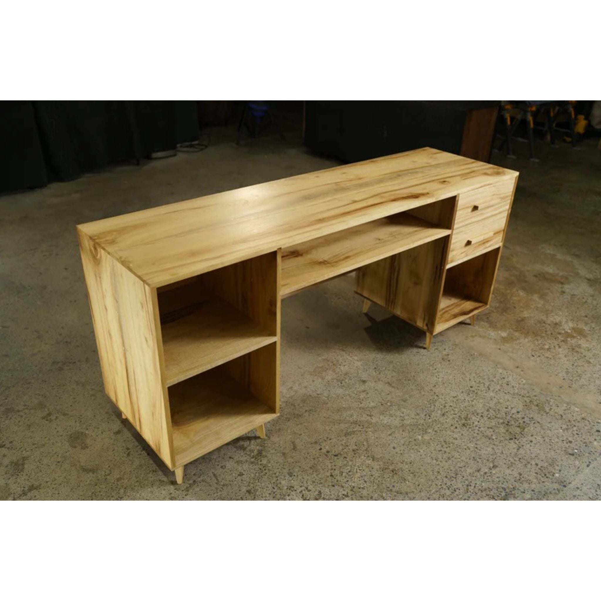 Bakewell Desk DK01 Right Top Side View by Tomfoolery Wood Co