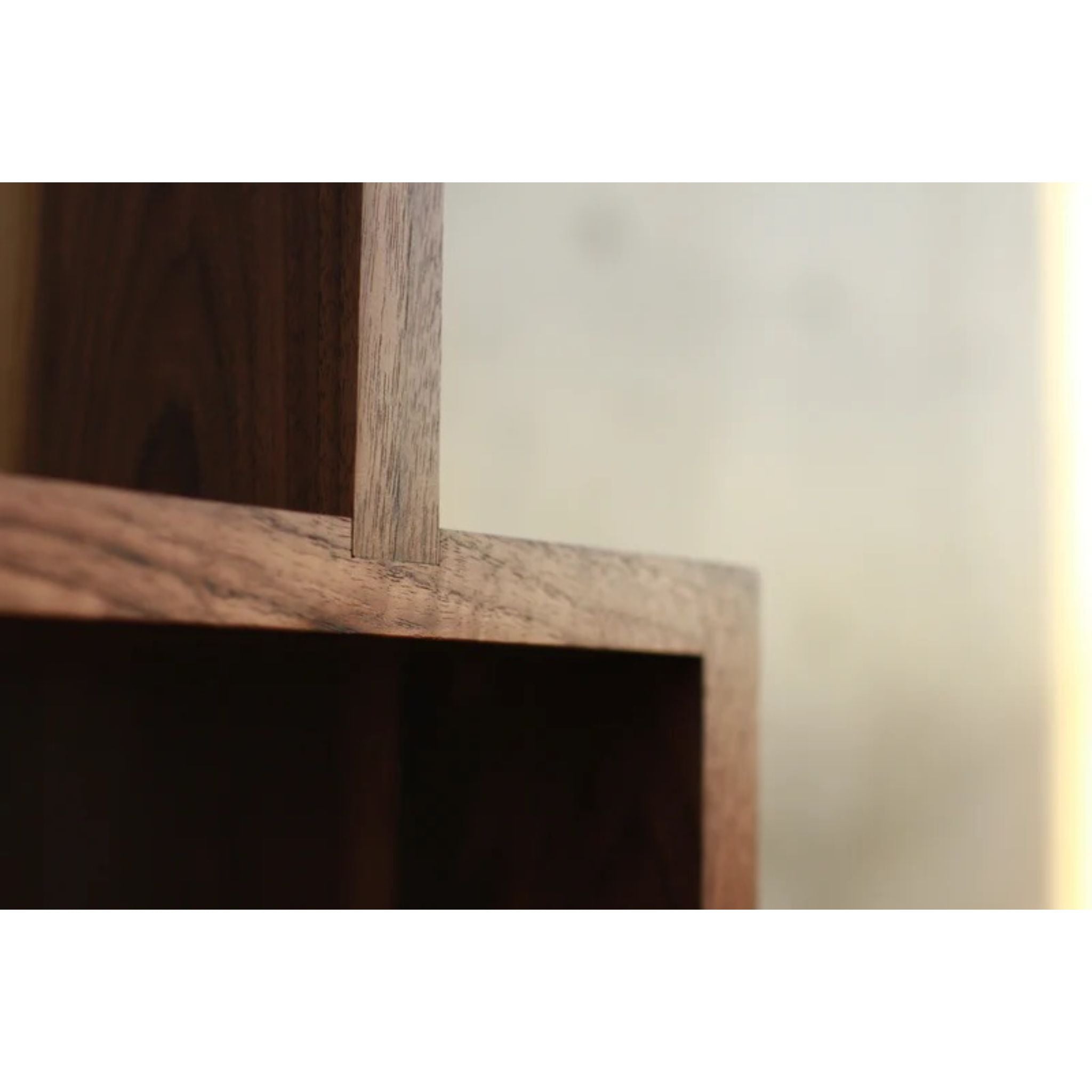 Boot Offstack Bookcase BC23 Corner Closeup View by Tomfoolery Wood Co 