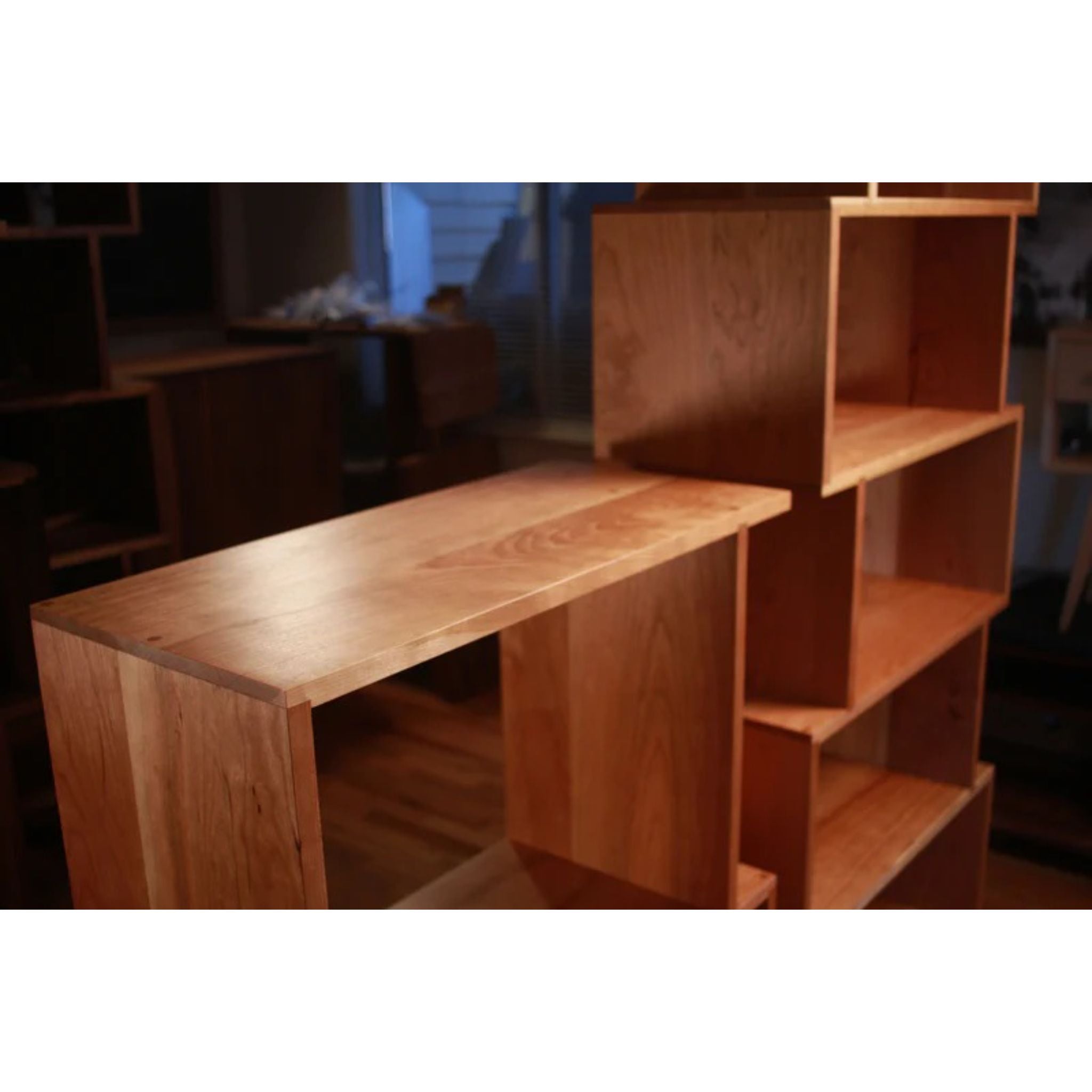 Boot Offstack Bookcase (TERTIARY) BC24 Top Left Side View by Tomfoolery Wood Co