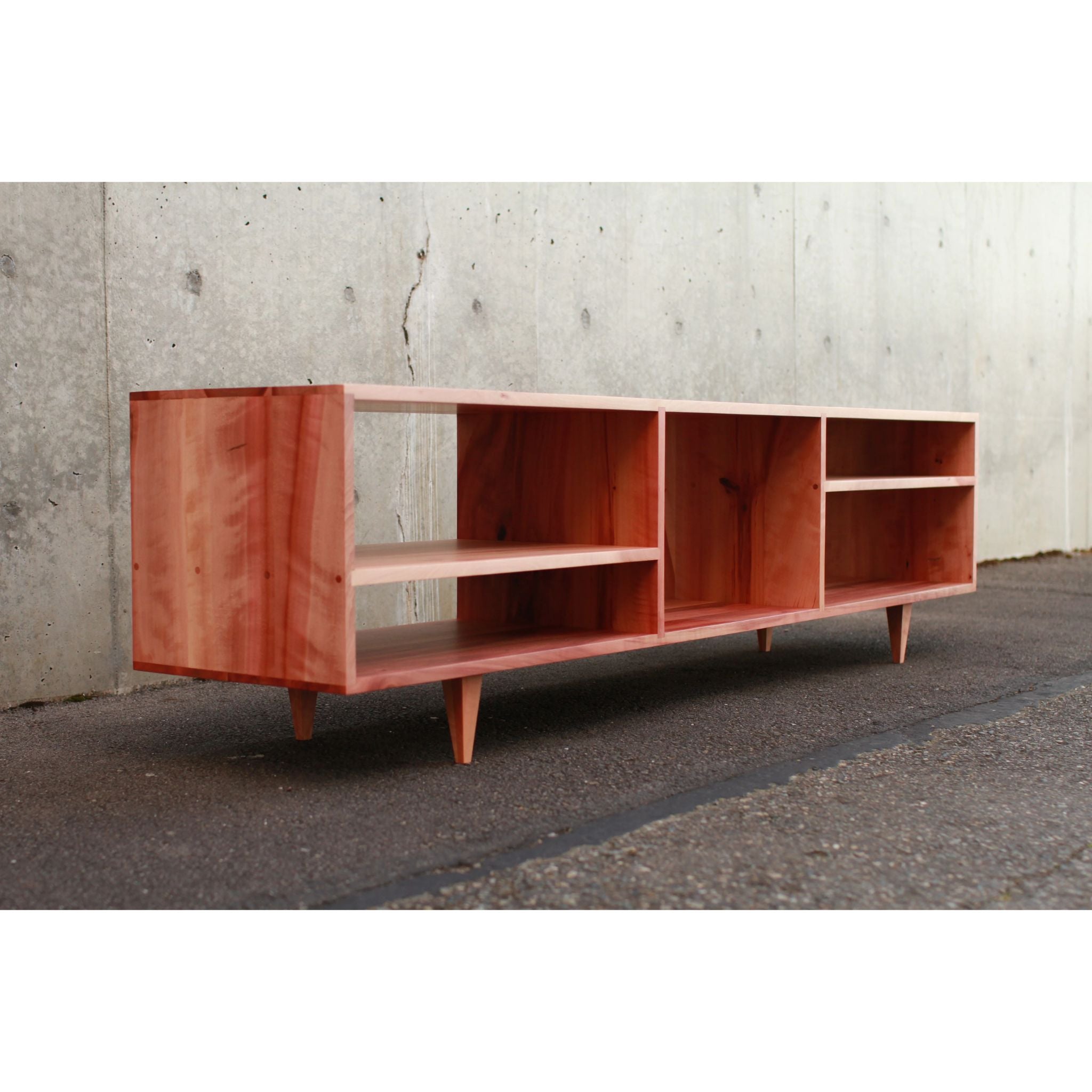 Braca Media Console CN37 Front Left Side View by Tomfoolery Wood Co