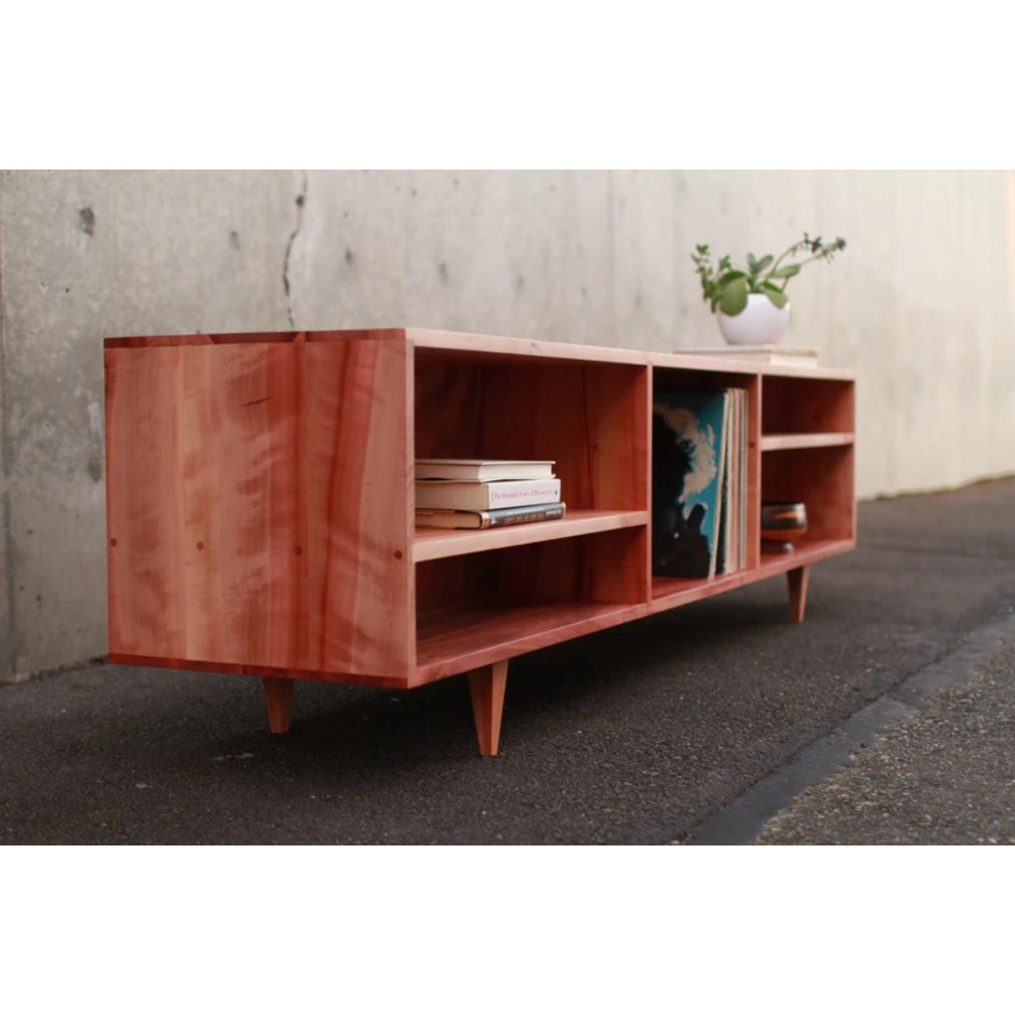Braca Media Console CN37 Left Side View by Tomfoolery Wood Co