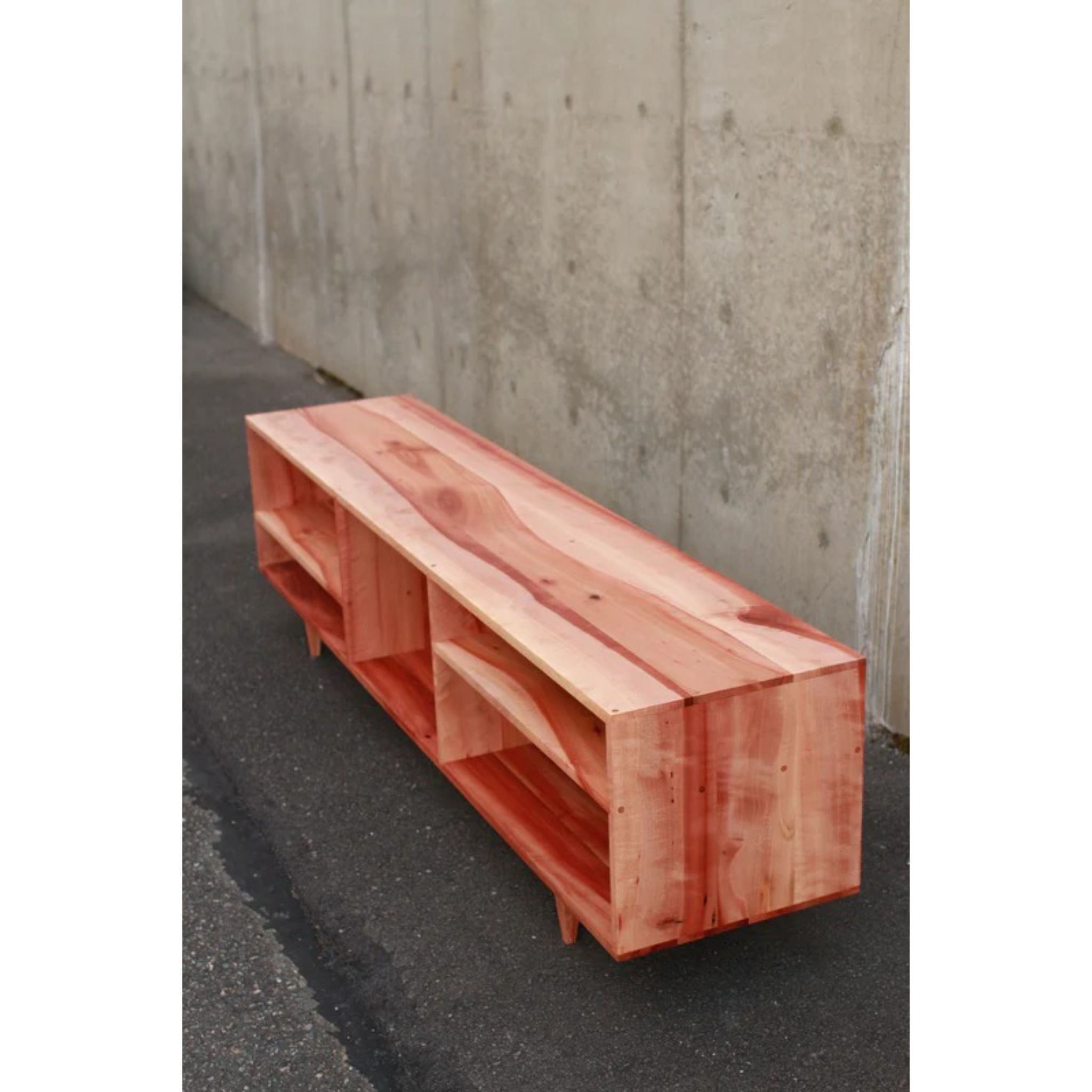 Braca Media Console CN37 Top Right Side View by Tomfoolery Wood Co