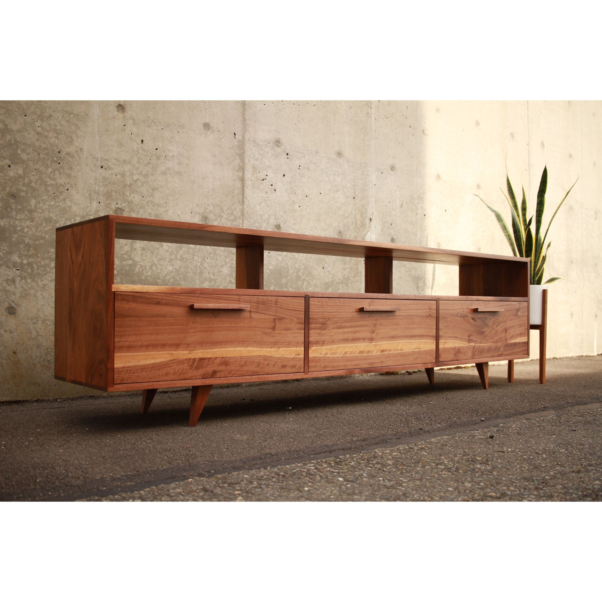 Brooklyn Console 2.0 CN46 Front Left View by Tomfoolery Wood Co