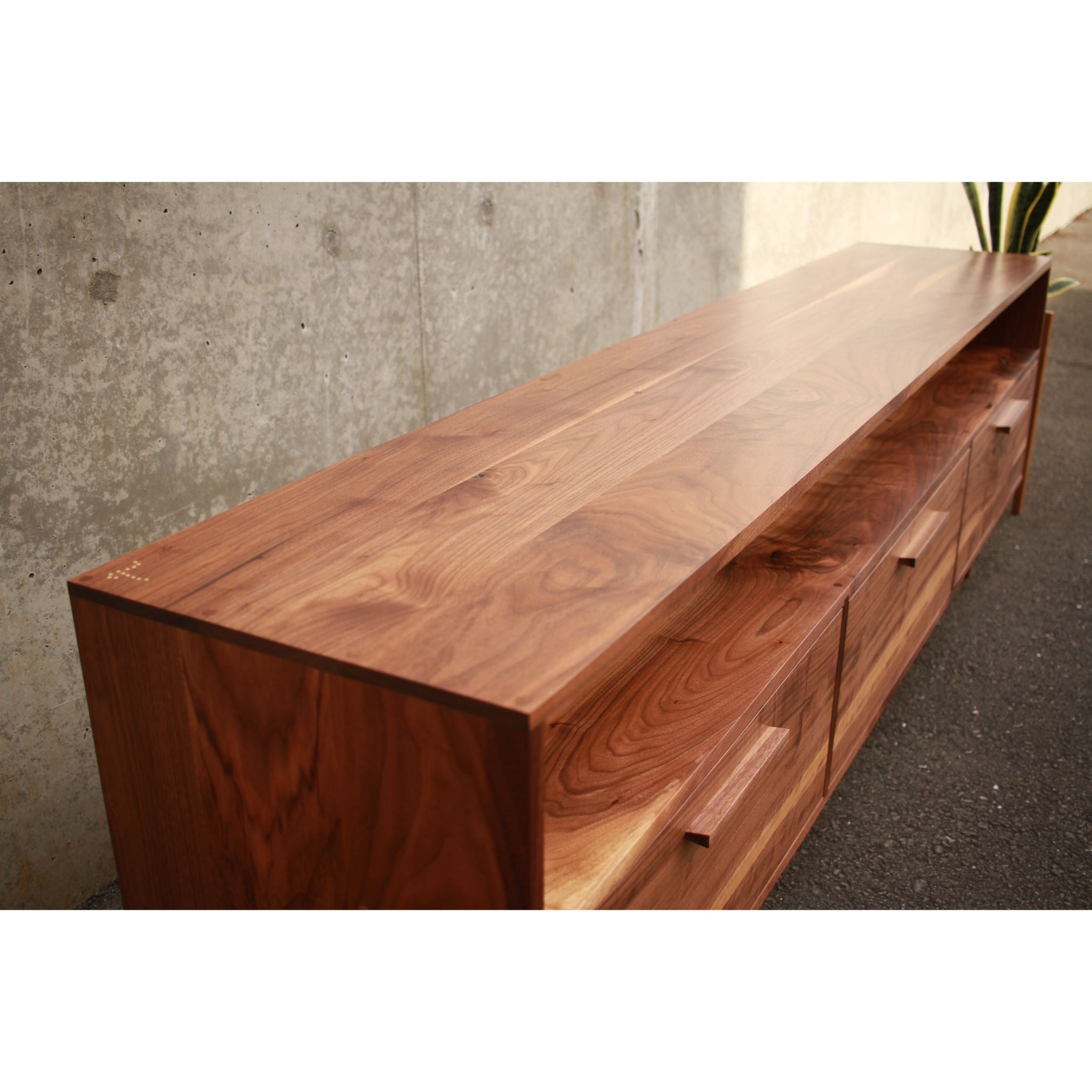 Brooklyn Console 2.0 CN46 Top Side View by Tomfoolery Wood Co