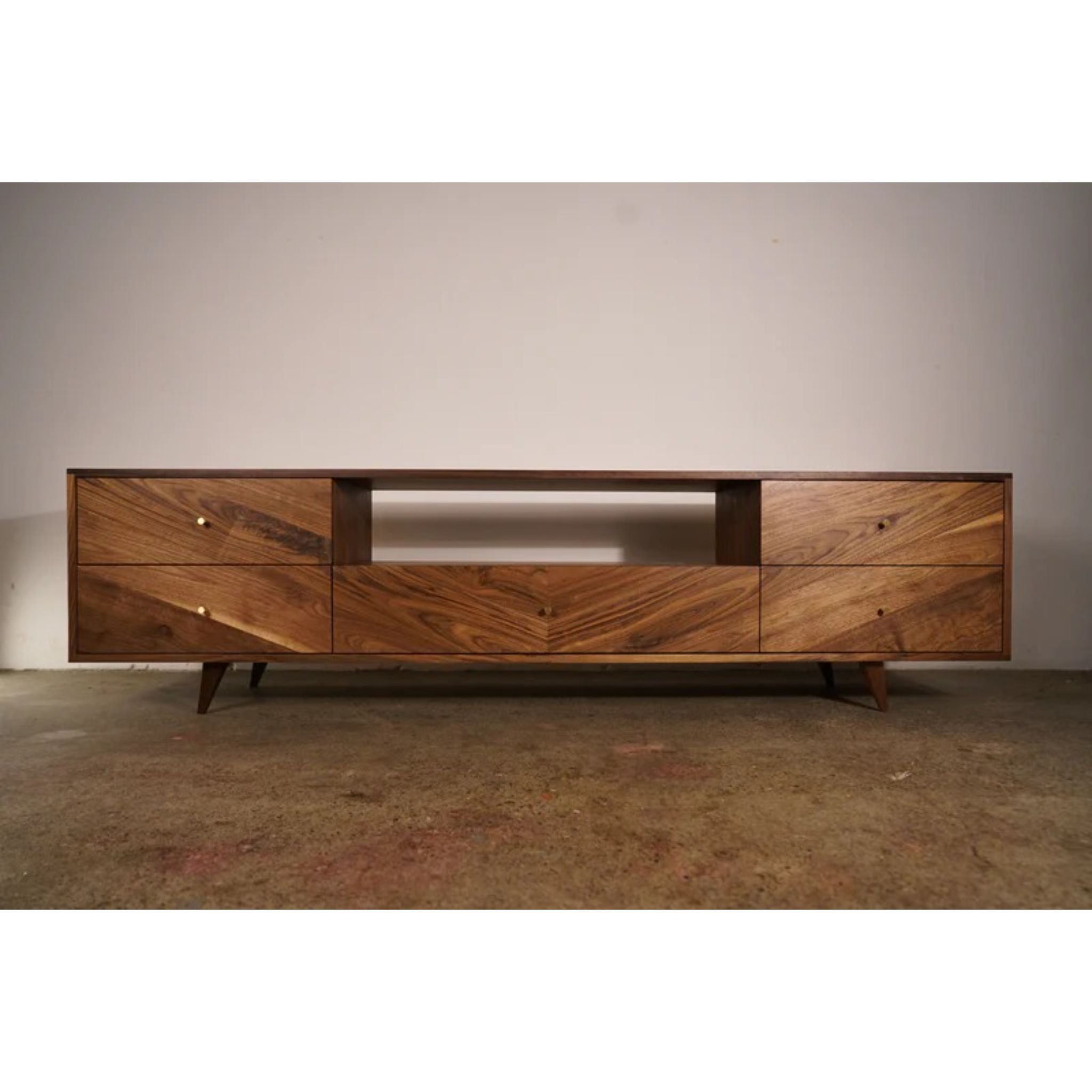 Brooklyn Console 5 Drawers v2 Front View by Tomfoolery Wood Co