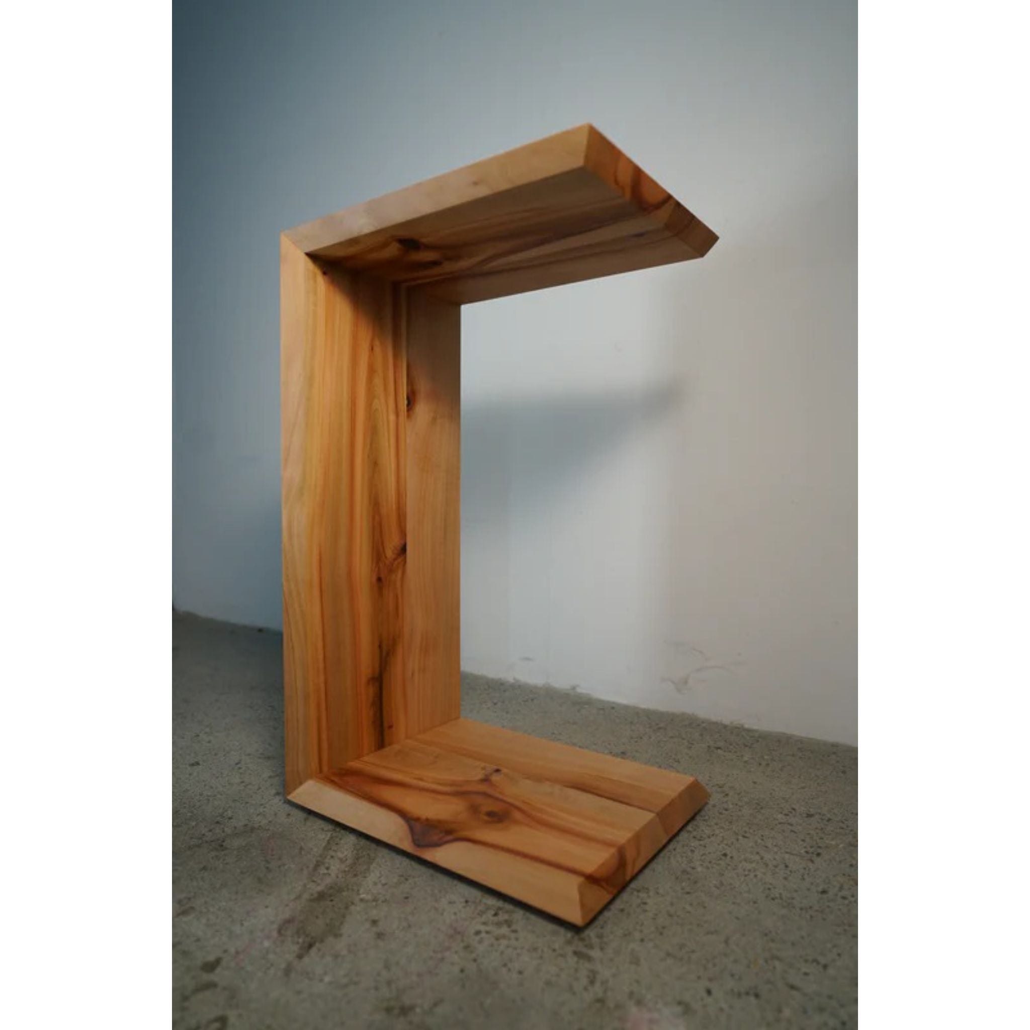 C-Table End Table TB02 Right Side View by Tomfoolery Wood Co