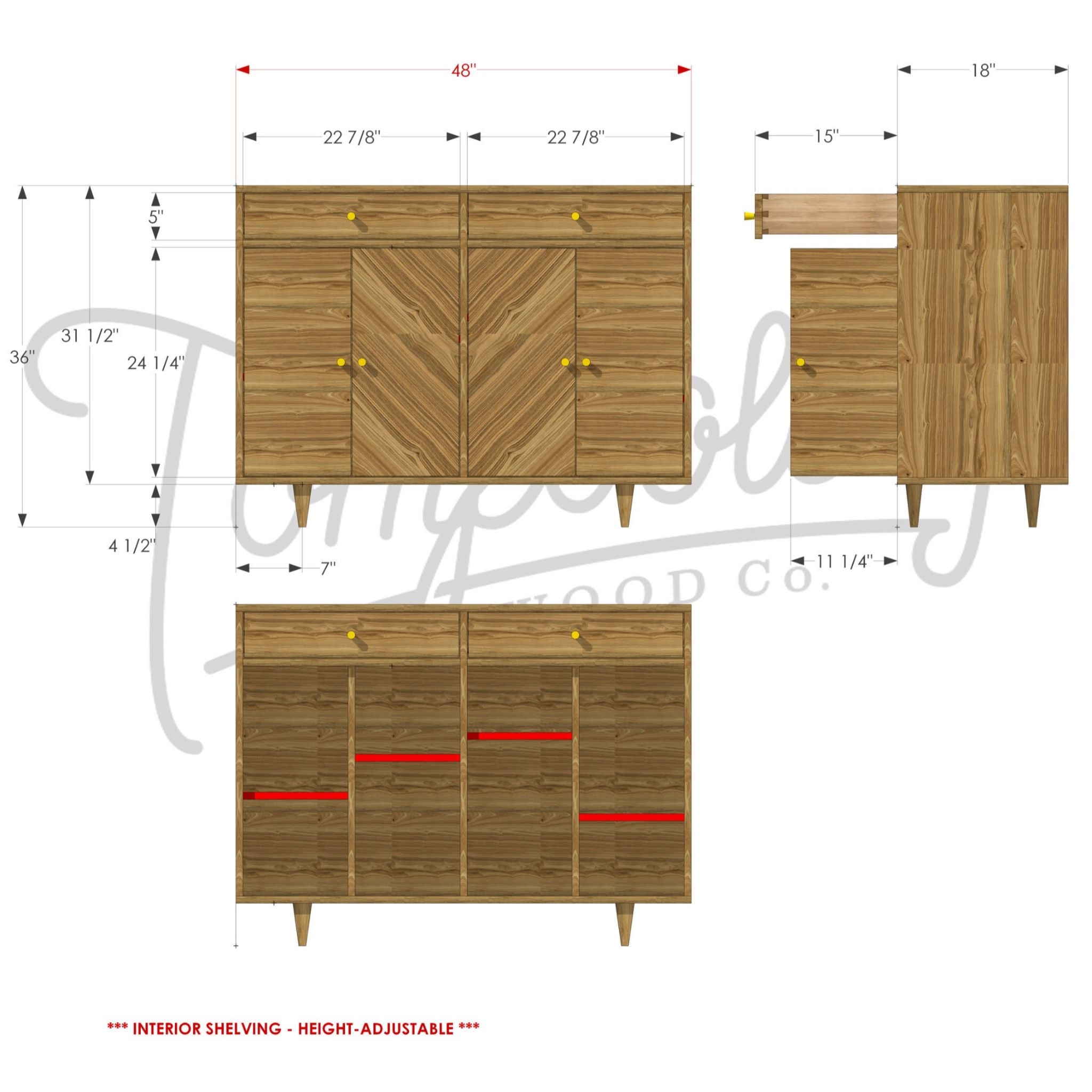 Jocson Buffet - 48"W