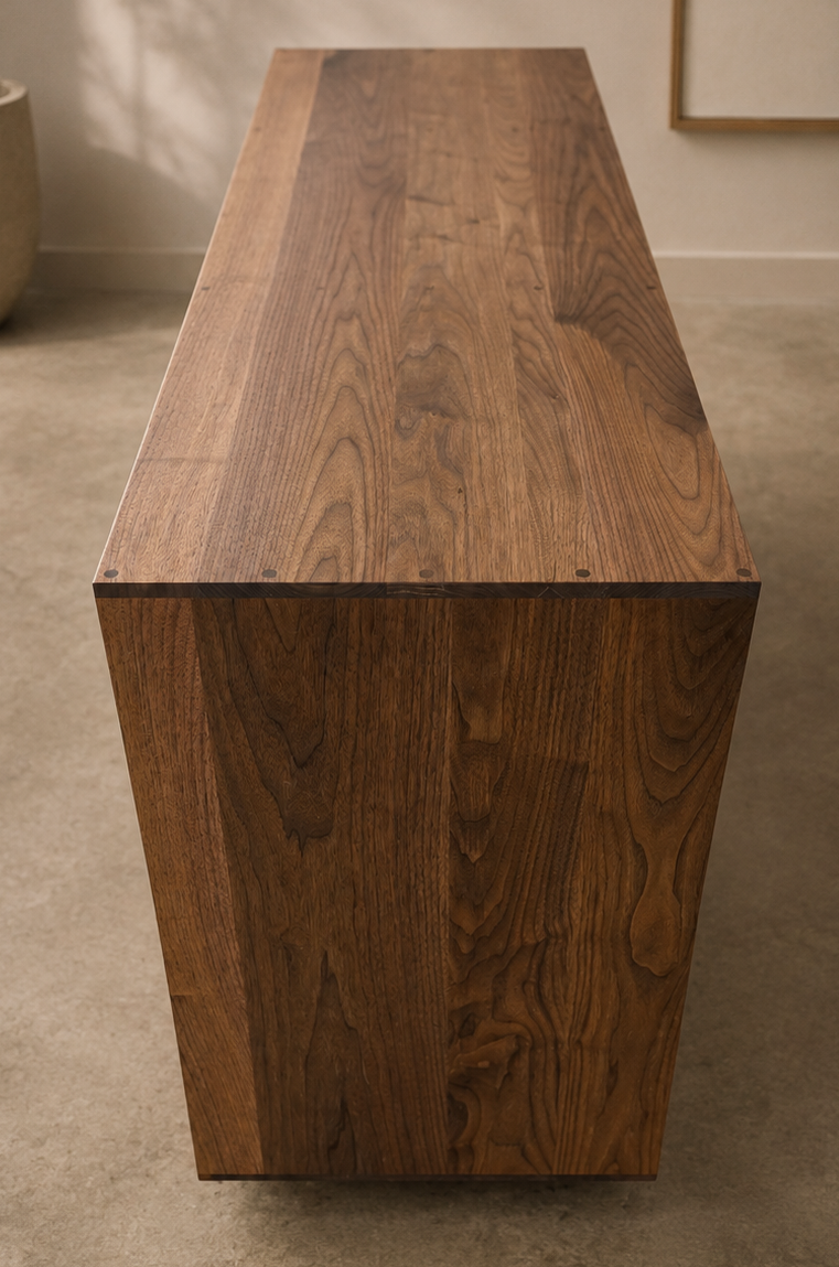 Ulrich Vinyl Console - Mid-Century Vinyl Console | Tomfoolery Wood Co.